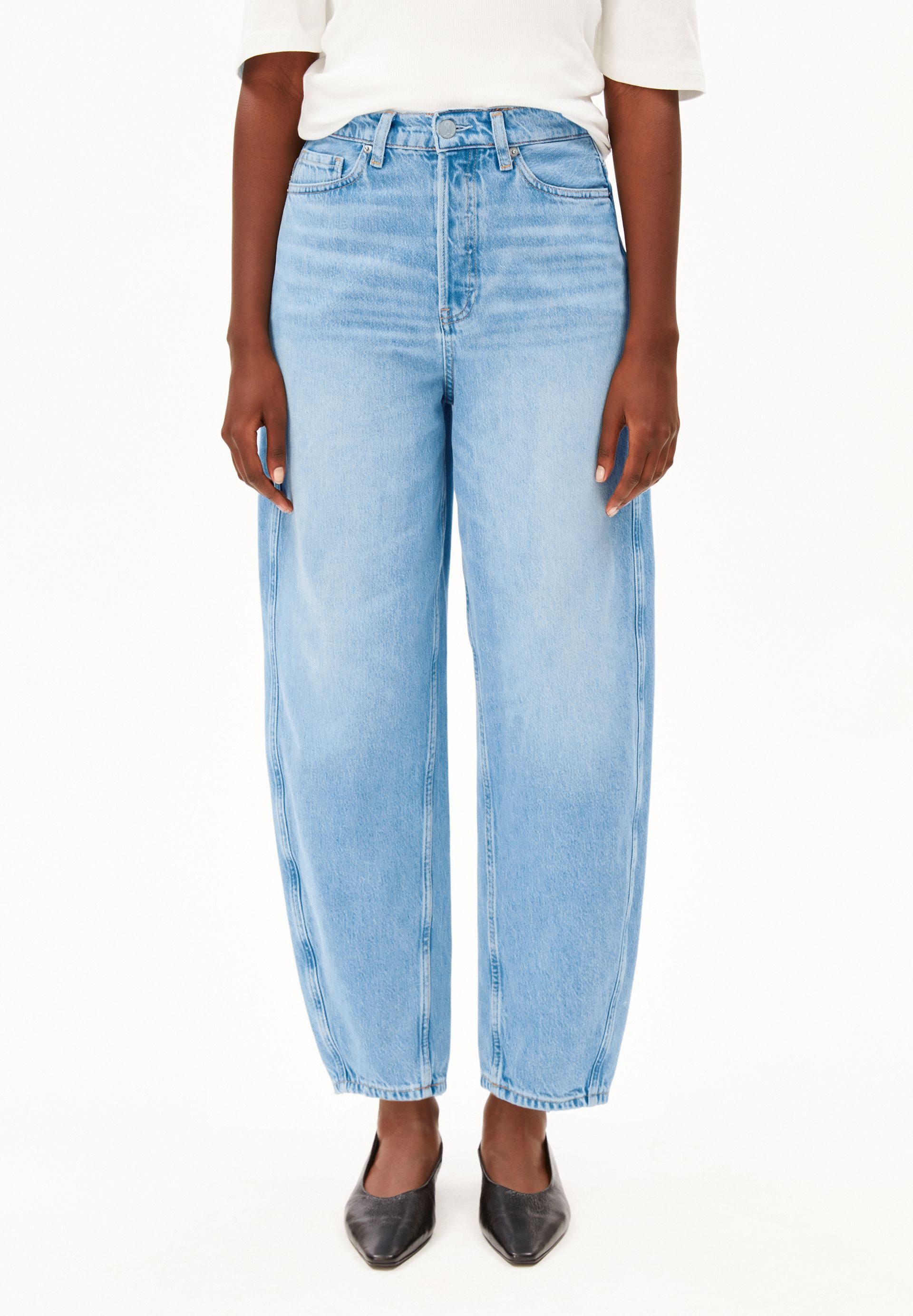 Armedangels Weite Jeans BAARLY BARREL Bio-Baumwoll Mix Non-Stretch (Non-Stretch, Loose Fit) High waist