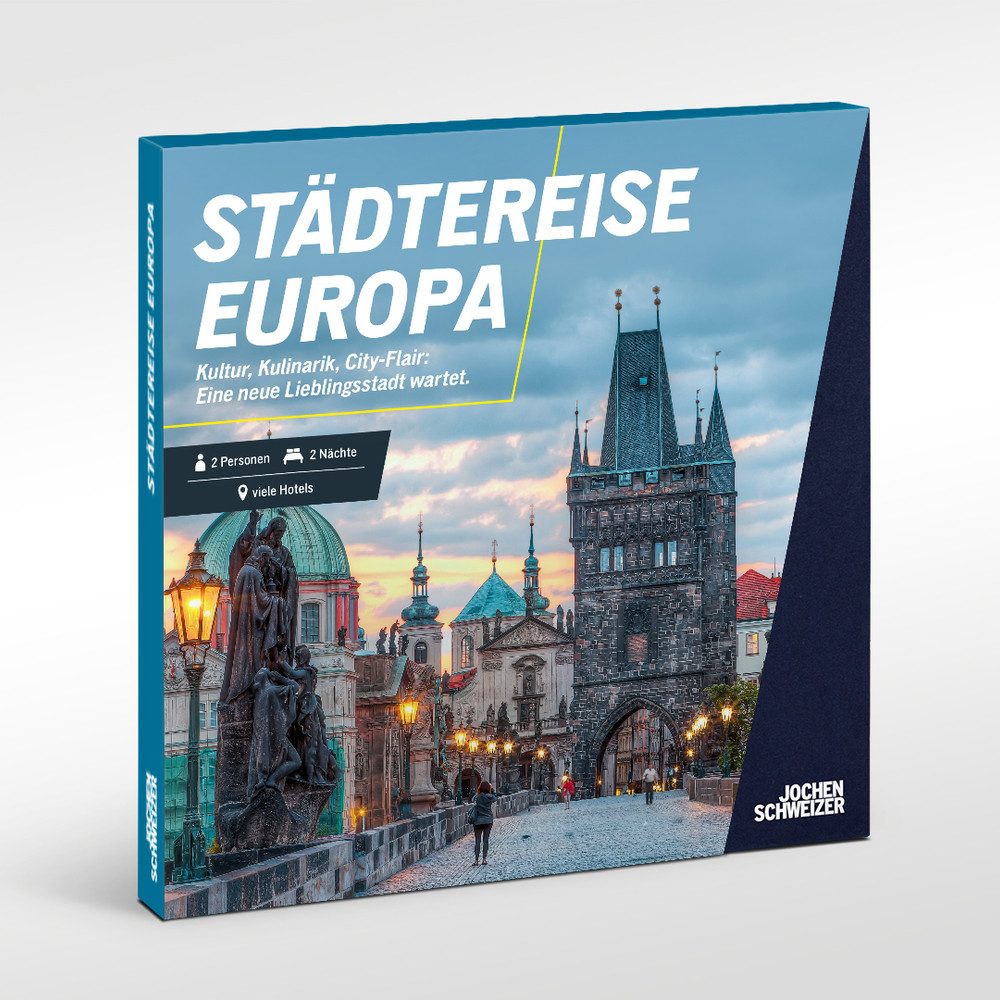 Jochen Schweizer Erlebnisgutschein Geschenkbox Städtereise Europa, Reiselustig, grenzenlos, europaweit