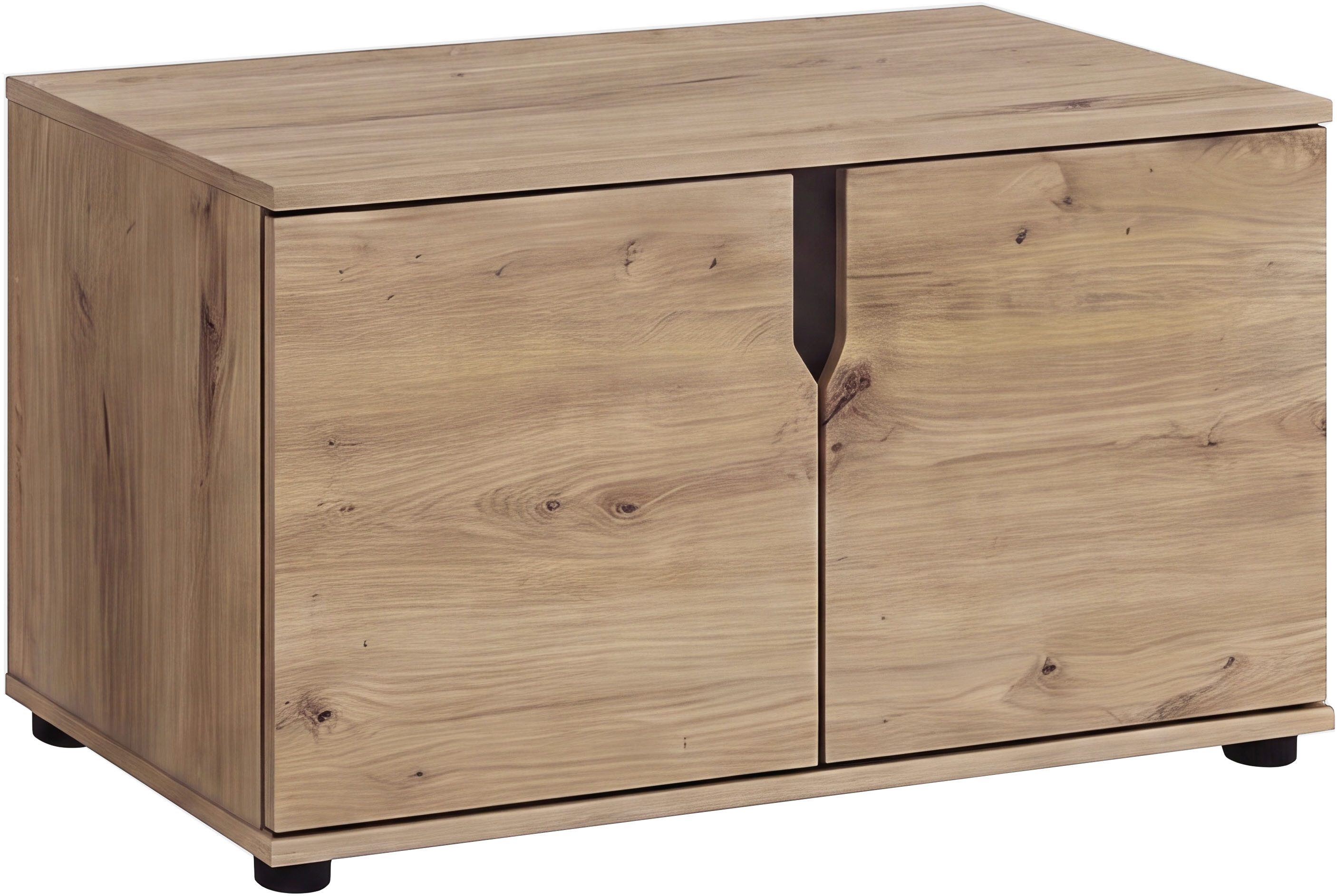 OTTO home Sitzbank FJELL, Breite 80cm, 2 Türen, 2 Einlegeböden, 4 Fächer (hochwertig verarbeitete Materialien, praktische Griffaussparung), Bank Truhe, Kommode, Garderobenbank, Dielenbank