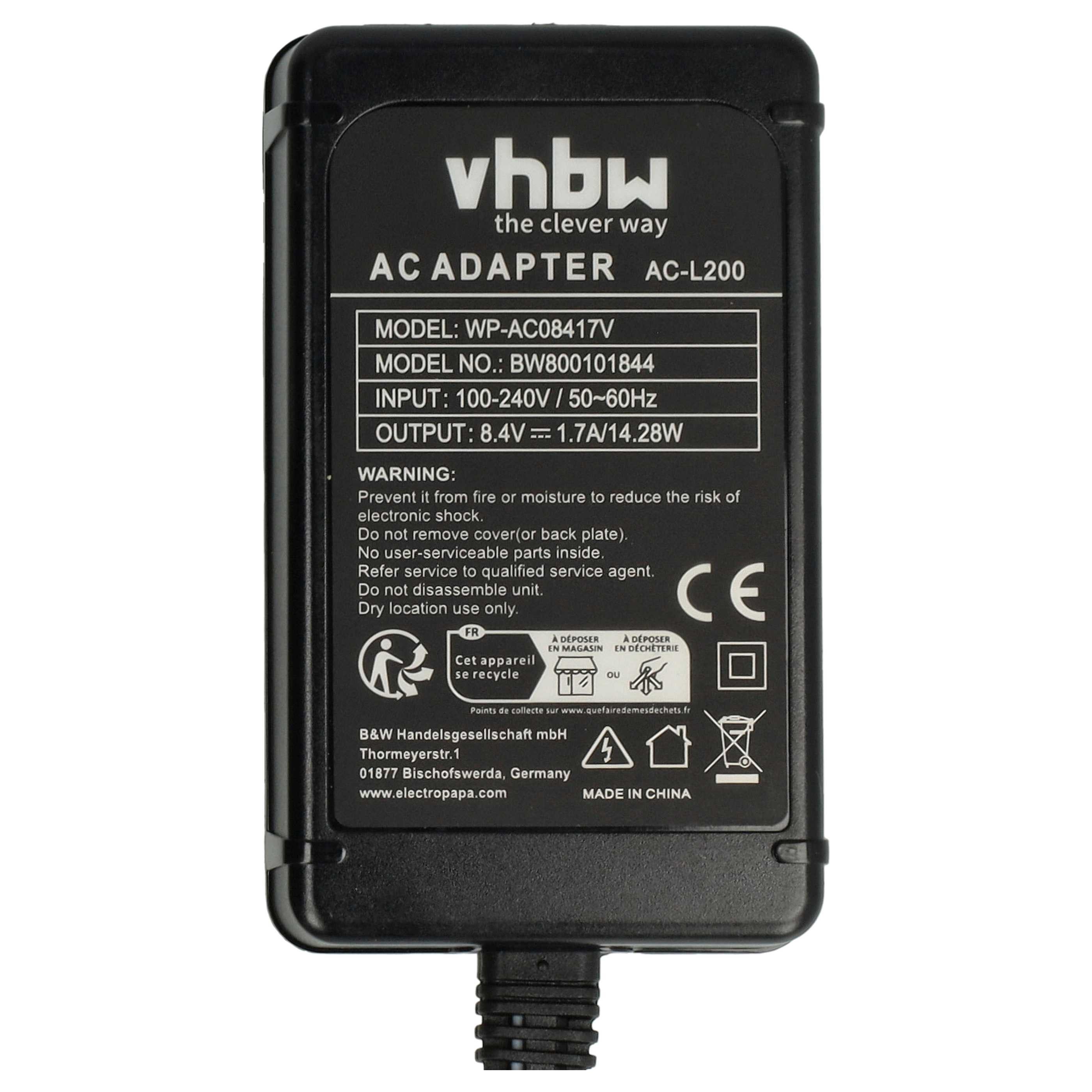 vhbw Ersatz für Sony AC-L20, AC-L25, AC-L25A, AC-L200, AC-L200A, AC-L20A, A Netzteil (Netzstecker-Adapter für Ihre Digitalkamera, Videokamera, Zuverlässige) – Bild 5 von 5