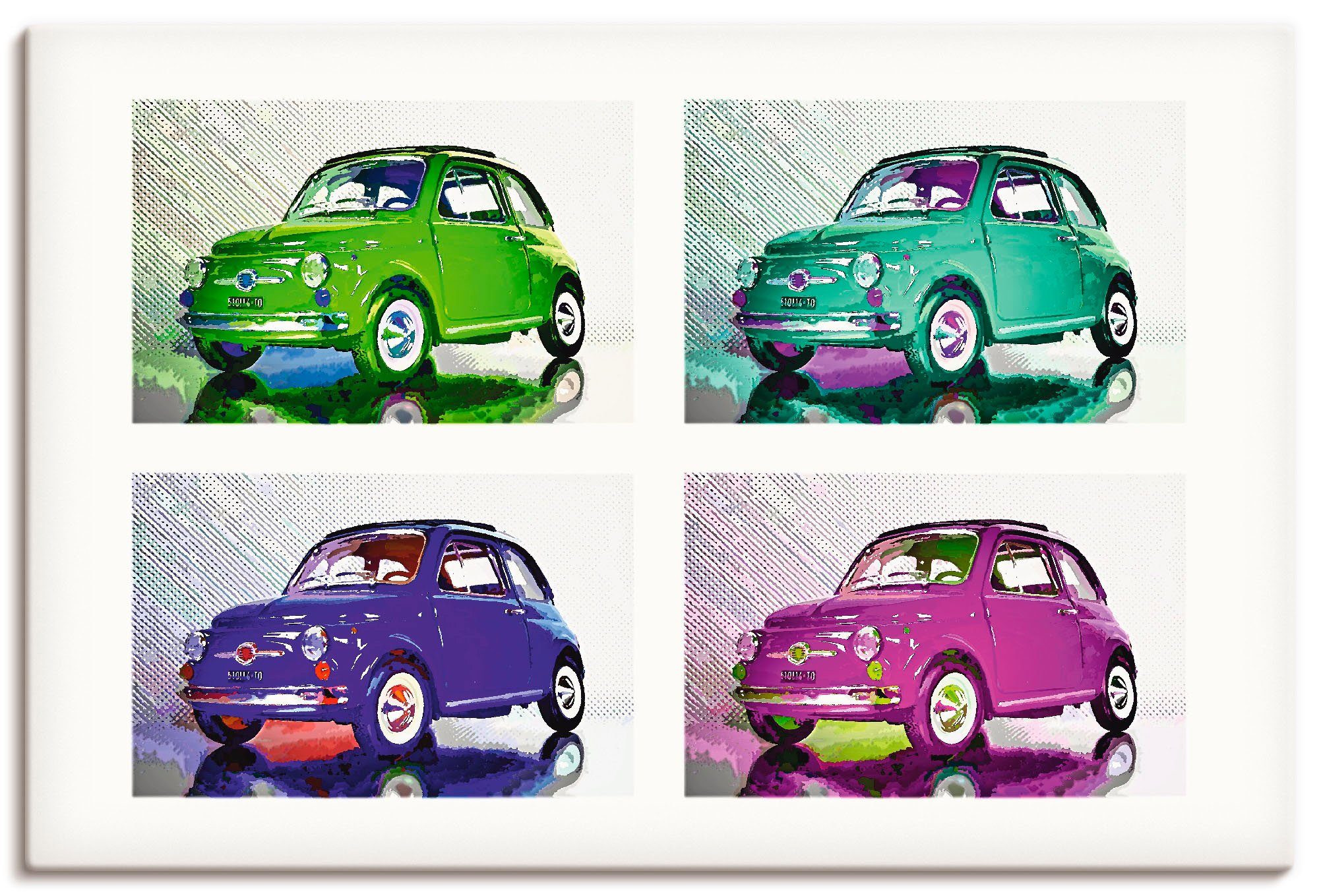 Leinwandbild, Poster Wandaufkleber Artland Größen Alubild, oder italienische POP Auto in ART: kleine Wandbild Der St), (1 versch. Freund, als
