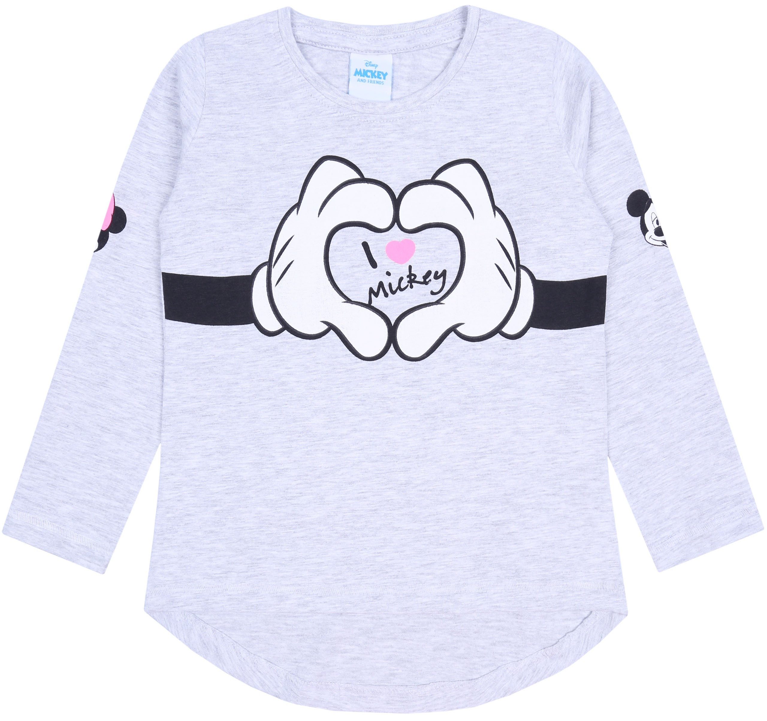 Langarmbluse Graue Bluse mit langen Ärmel Minnie Mouse DISNEY 7-8 Jahre