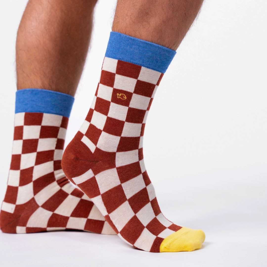 suebidou Freizeitsocken Herren Socken mit Karomuster mehrfarbig riverside nachhaltig, kreativ