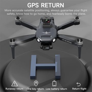 Teeggi KF106 MAX 360 Grad Laser Hindernis Vermeidung, 3-Achsen Gimbal Drohne (4K HD, 22 Minuten Flugzeit, GPS Folge mir, Intelligente Rückkehr)