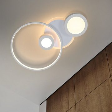 ZMH LED Deckenleuchte dimmbar 50W Ringoptik Milchstraße Design weiß, LED fest integriert, Dimmbar