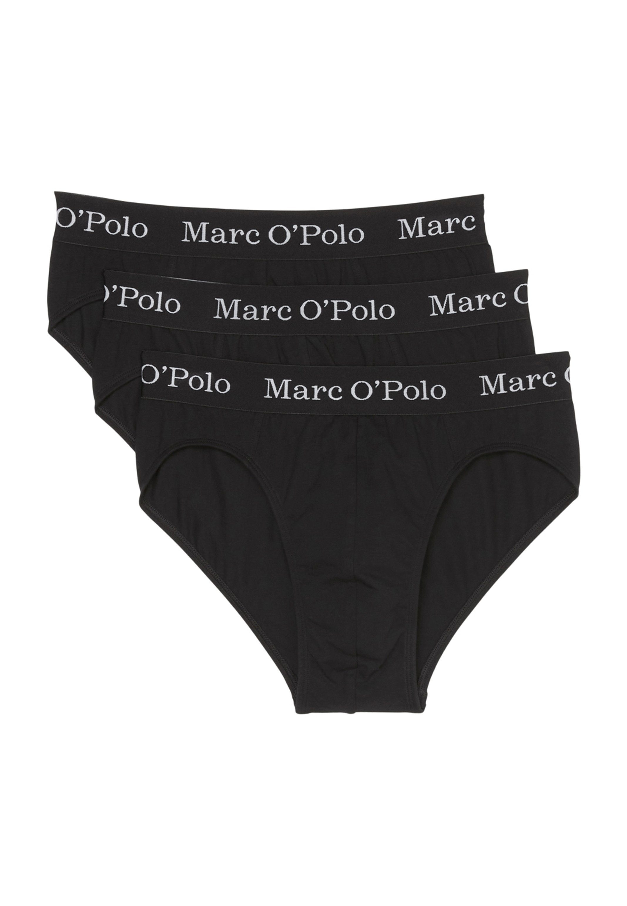 Marc O'Polo Slip 3er Pack Elements Organic Cotton (Spar-Set, 3-St) Slip / Unterhose - Baumwolle - Ohne Eingriff - Schwarz