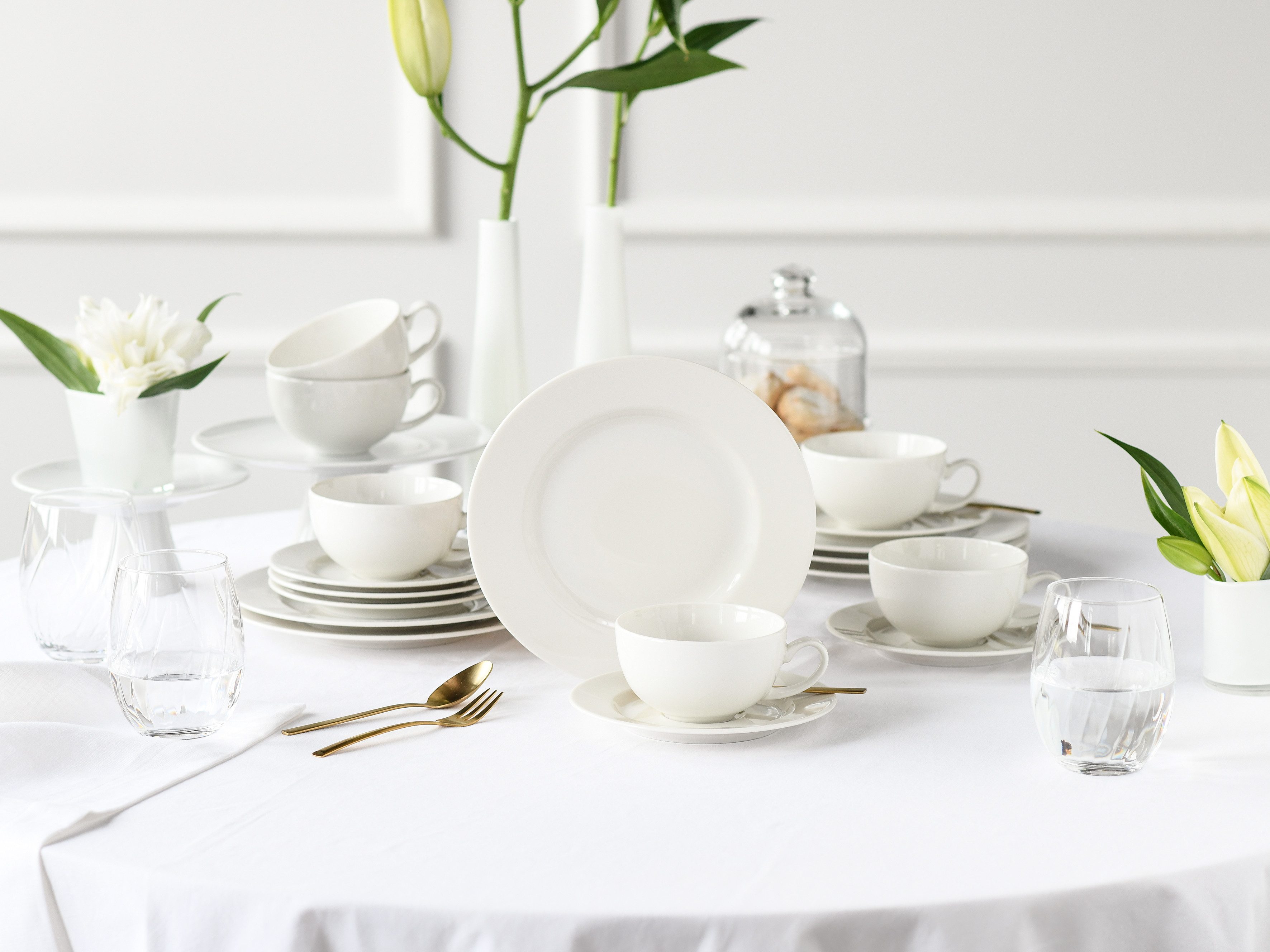 CreaTable Teeservice Venice, Service 18-tlg. (18-tlg), 6 Personen, Porzellan, Zeitlose Eleganz vereint mit moderner Alltagstauglichkeit