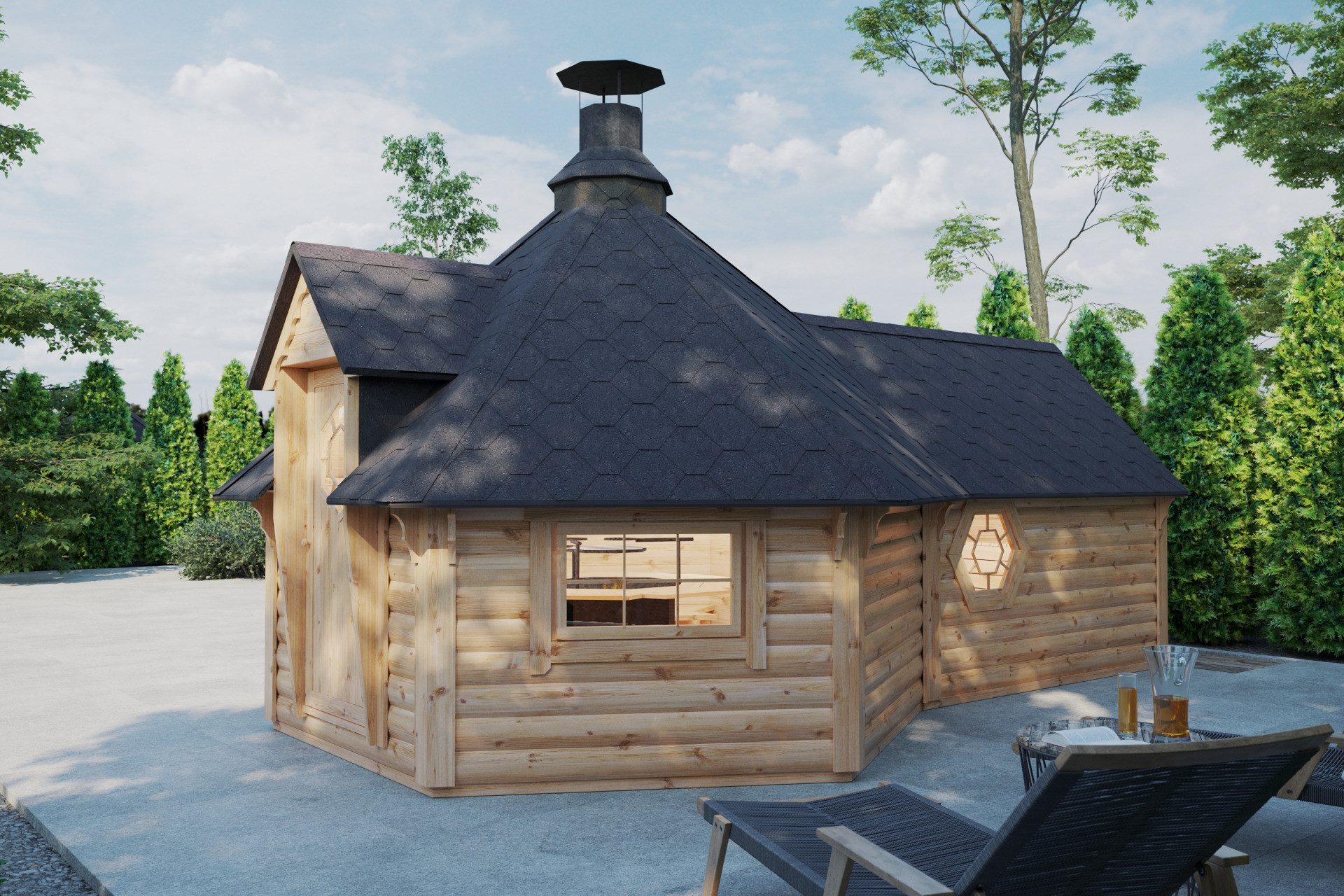 Grillkota Elegance 9,2 mit Saunaanbau