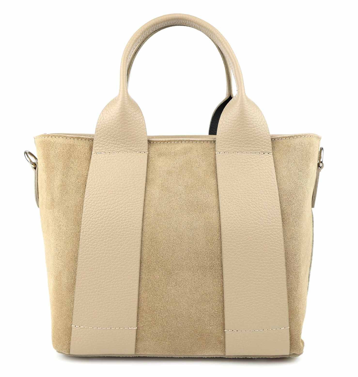Schultertasche Made in Italy Damen Wildleder Tasche Shopper Handtasche Umhängetasche