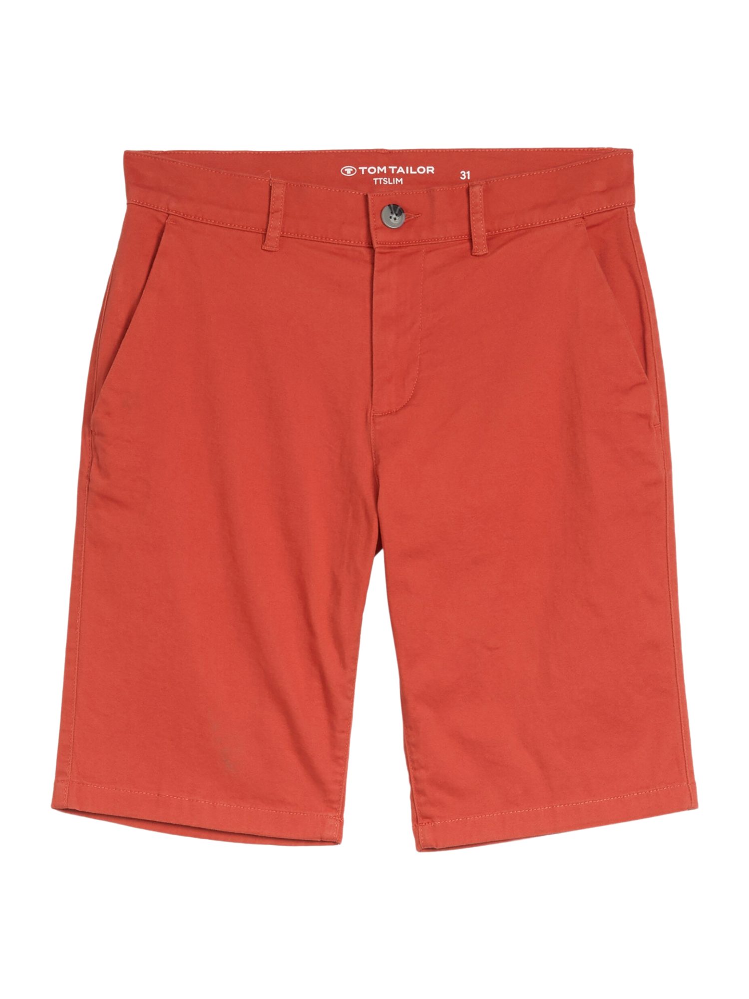 TOM TAILOR Bermudas O rot,Casual,Baumwolle,Unifarben,Slim Fit,Mittel