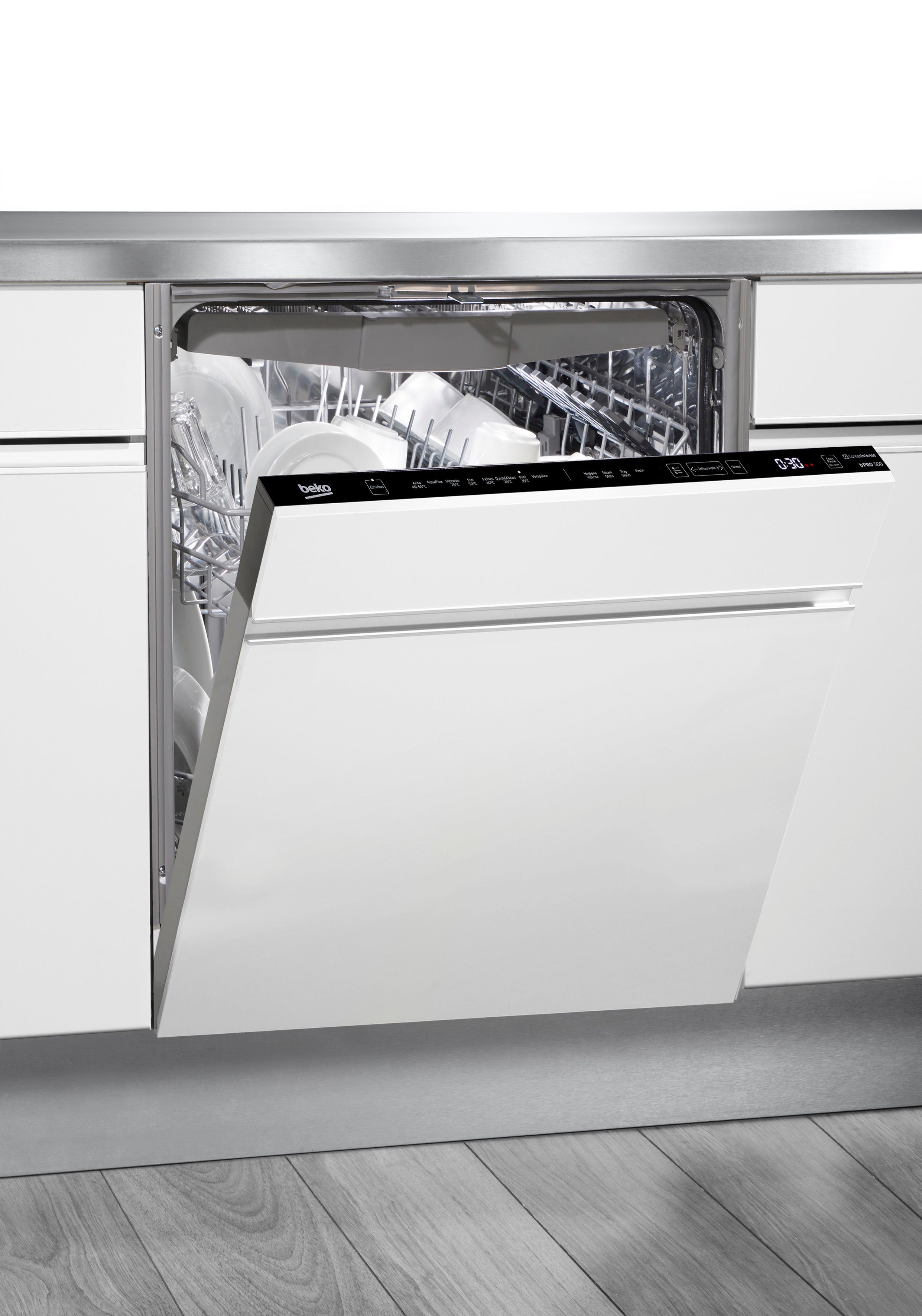 BEKO vollintegrierbarer Geschirrspüler BDIN38440 7696401677, 14 Maßgedecke, hocheinbaufähig