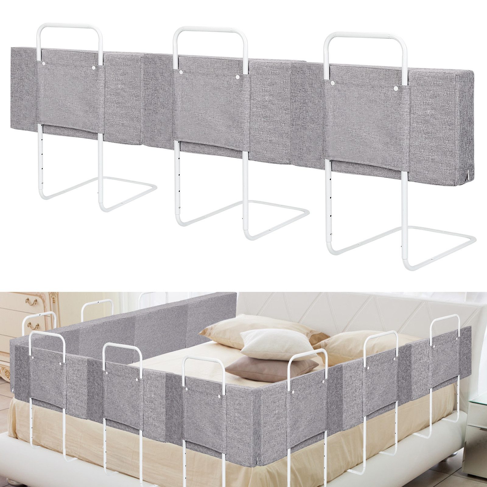 Clanmacy Bettschutzgitter Bettgitter Bettschutzgitter Kinder Verstellbares Seitenschutz 50/60cm (1 St), 40-60cm Höhenverstellbar – Bild 3 von 5