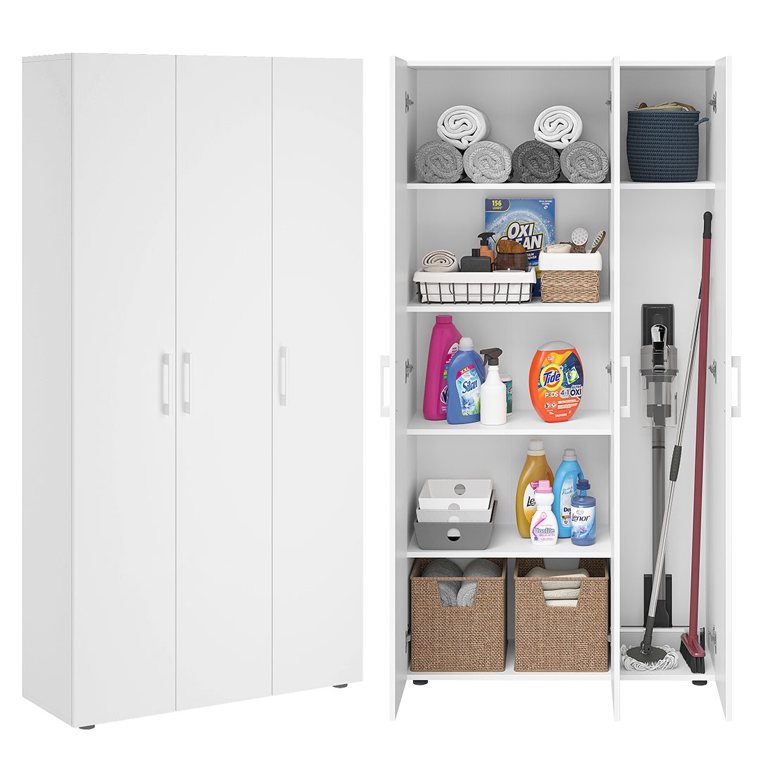 Bellamio Mehrzweckschrank Apol (Weiß) Akten- und Besenschrank mit 7 Fächern günstig online kaufen