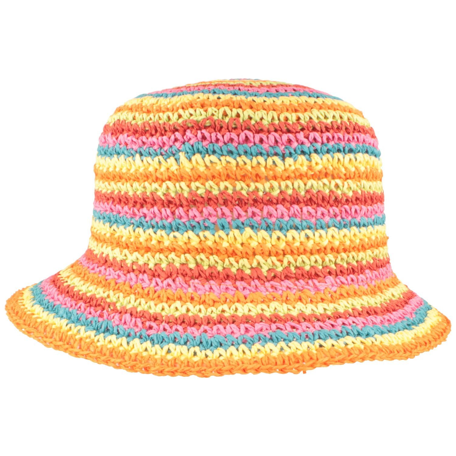 Breiter Strohhut Farbenfrohe leichte Häkel Glock für Kinder