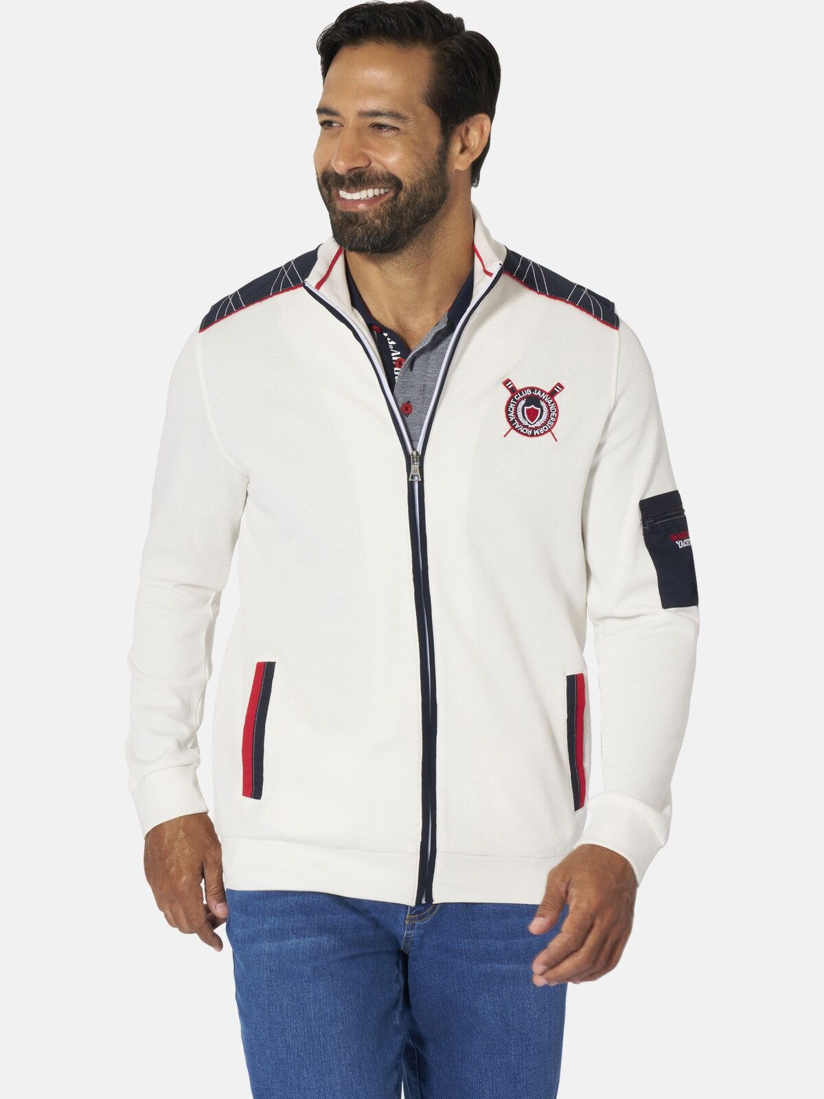 Jan Vanderstorm Sweatjacke ATLI mit trendigen Kontrasten günstig online kaufen