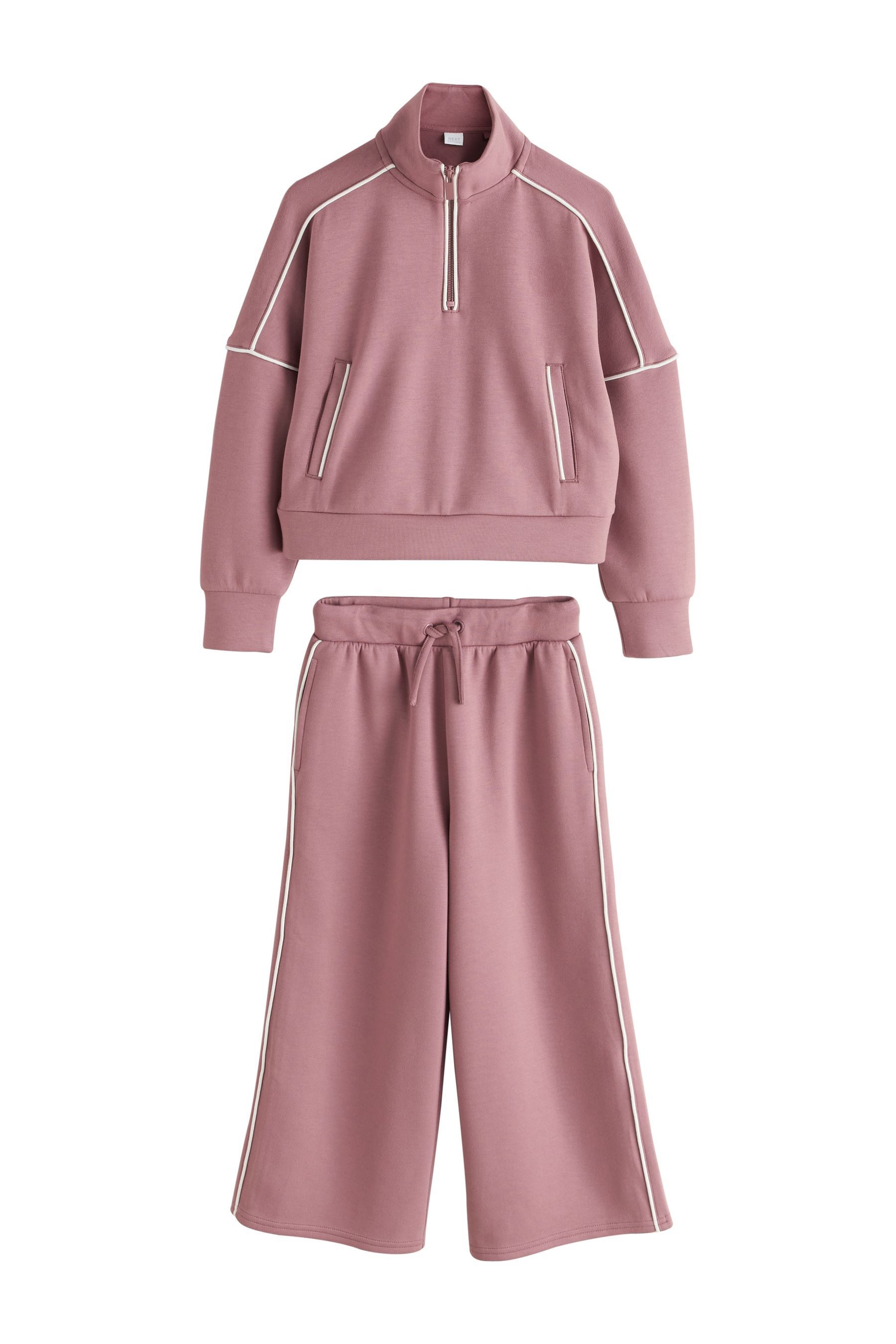 Next Sweatanzug Superweiches RV-Top + Jogginghose mit weitem Bein (2-tlg)