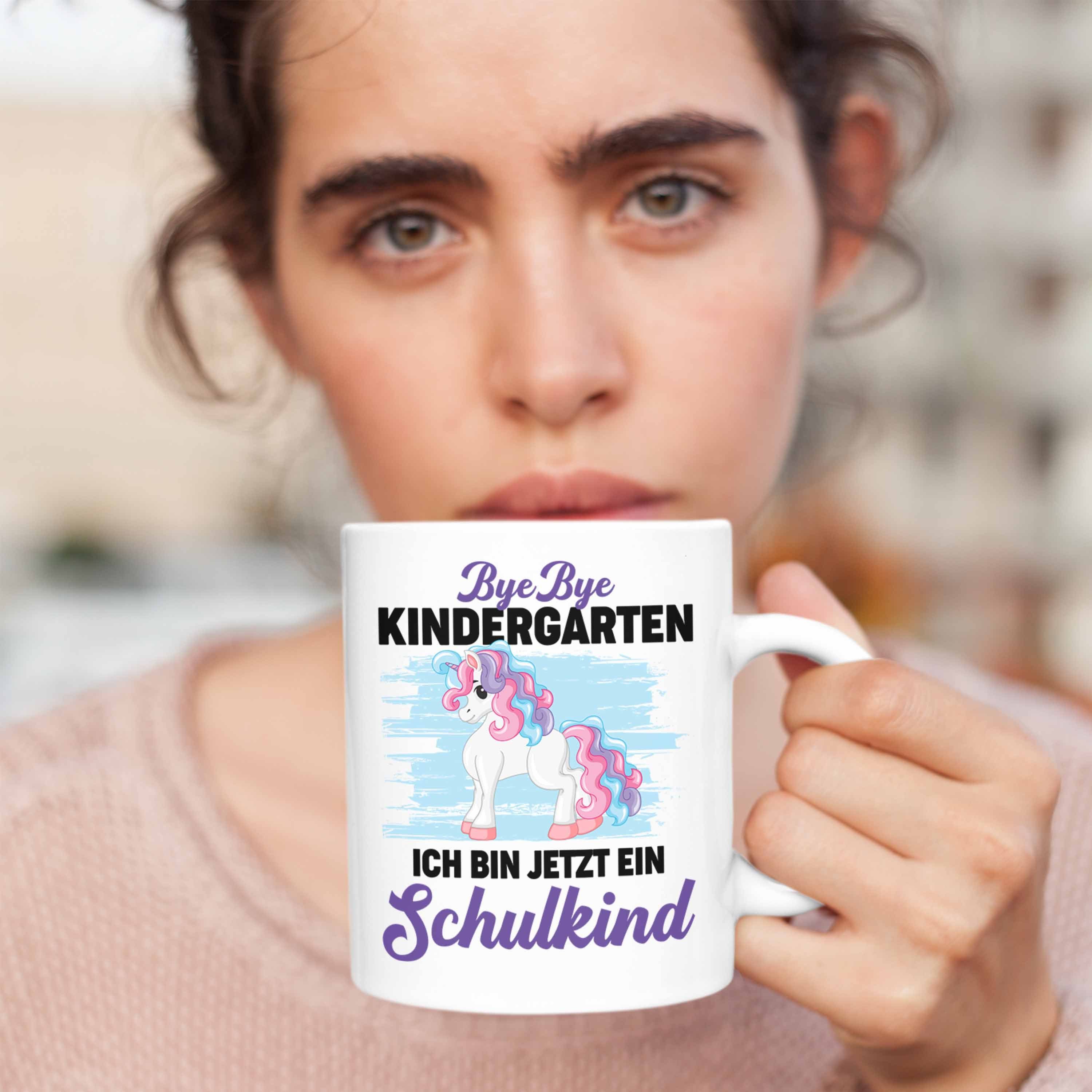 Einschulung Tasse Jetzt 2022 Tasse Schuleinführung Schulkind Schulkind - Schulanfang Bye Trendation Bye Kindergarten Geschenkidee Ich Geschenk 1. Trendation Schulstart Weiss Ein Mädchen Schultag Bin