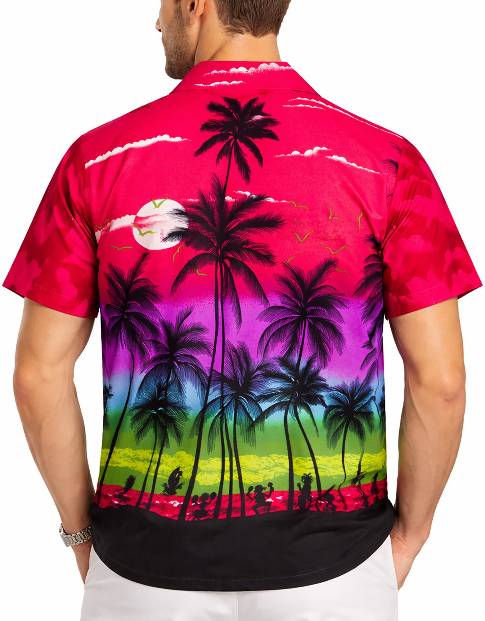 King Kameha Hawaiihemd "Beach" Funky Hawaii-Hemd Herren Kurzarm Front-Tasche Stylish – Bild 4 von 5