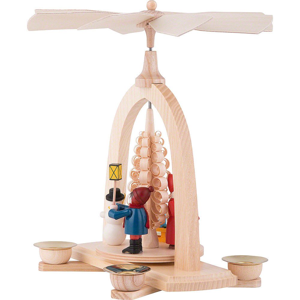 Seiffener Kunsthandwerk Theo Lorenz Weihnachtspyramide 1-stöckige Pyramide Kinder Weihnacht (23cm) von Theo Lorenz Kunsthandw