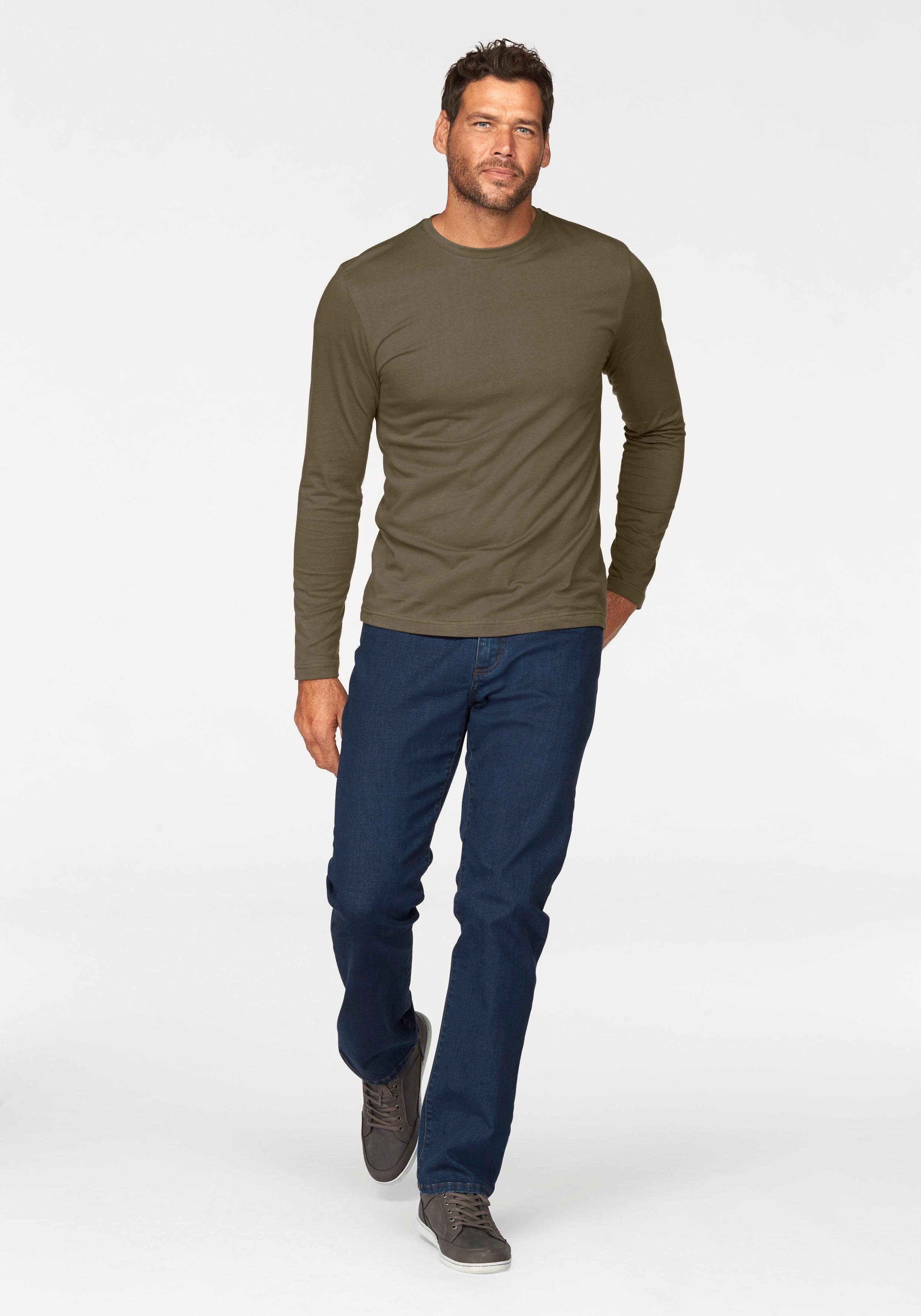 Man's World Langarmshirt neue Farbe ! (3er-Pack) Langarm, unifarben, aus Baumwolle, im 3er-Pack – Bild 5 von 5