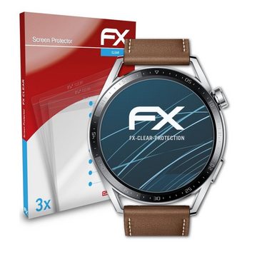 atFoliX Schutzfolie Displayschutz für Huawei Watch GT 3 46mm, (3 Folien), Ultraklar und hartbeschichtet