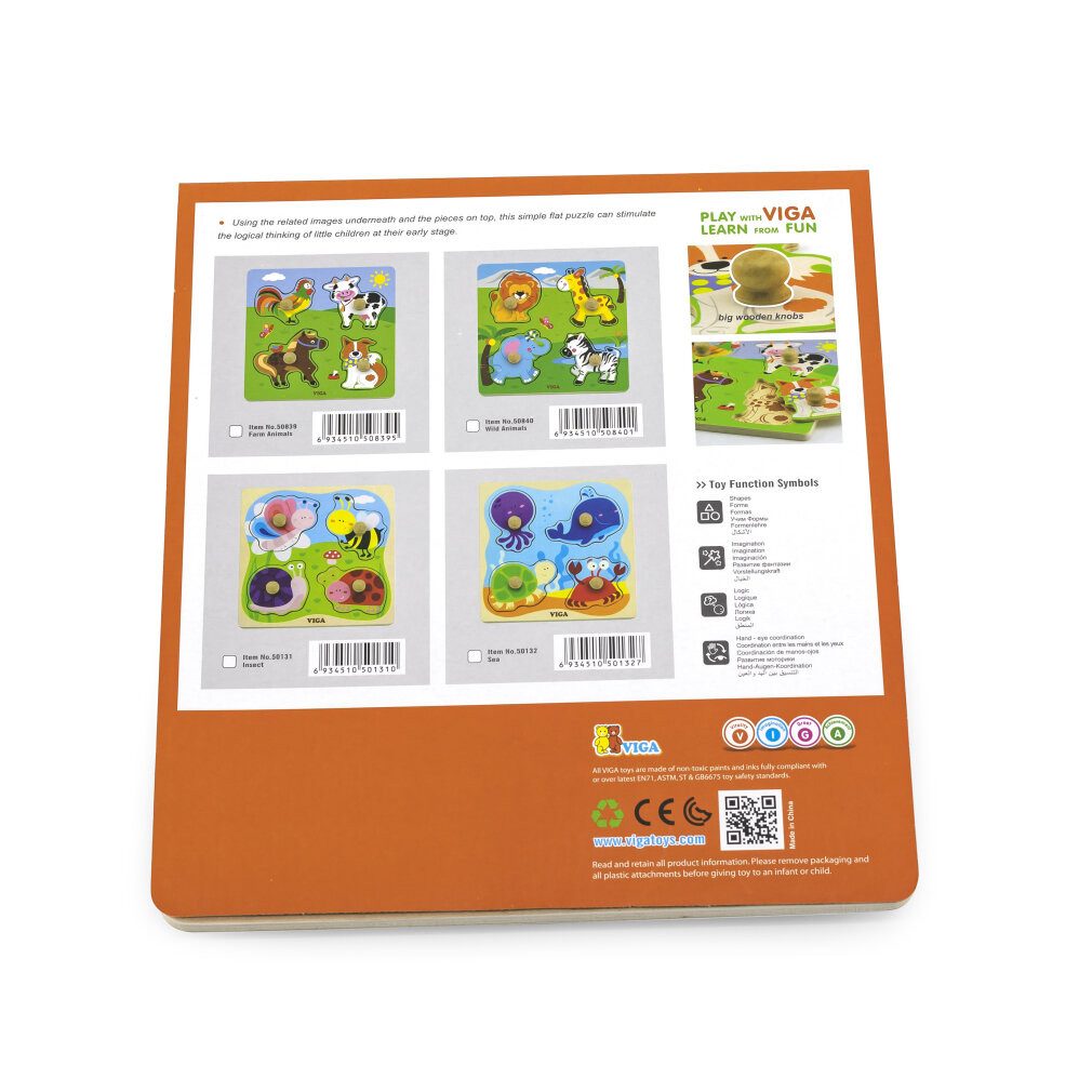 Viga® Holzspielzeug Puzzle Viga 50131 Rätsel auf dem Podium - owady, Puzzleteile