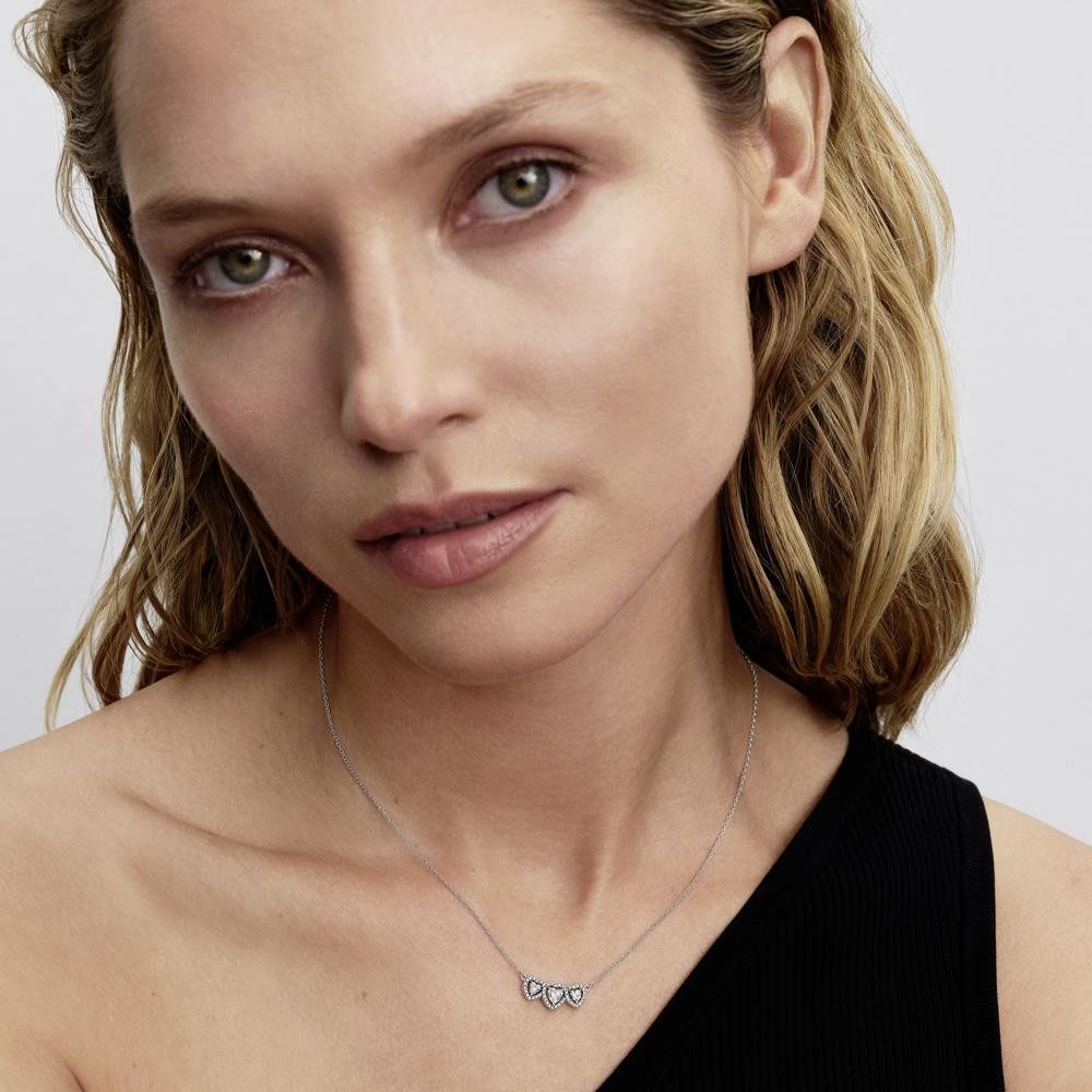 Pandora Kette mit Anhänger Herzkette für Damen, 925er Silber von PANDORA Timeless
