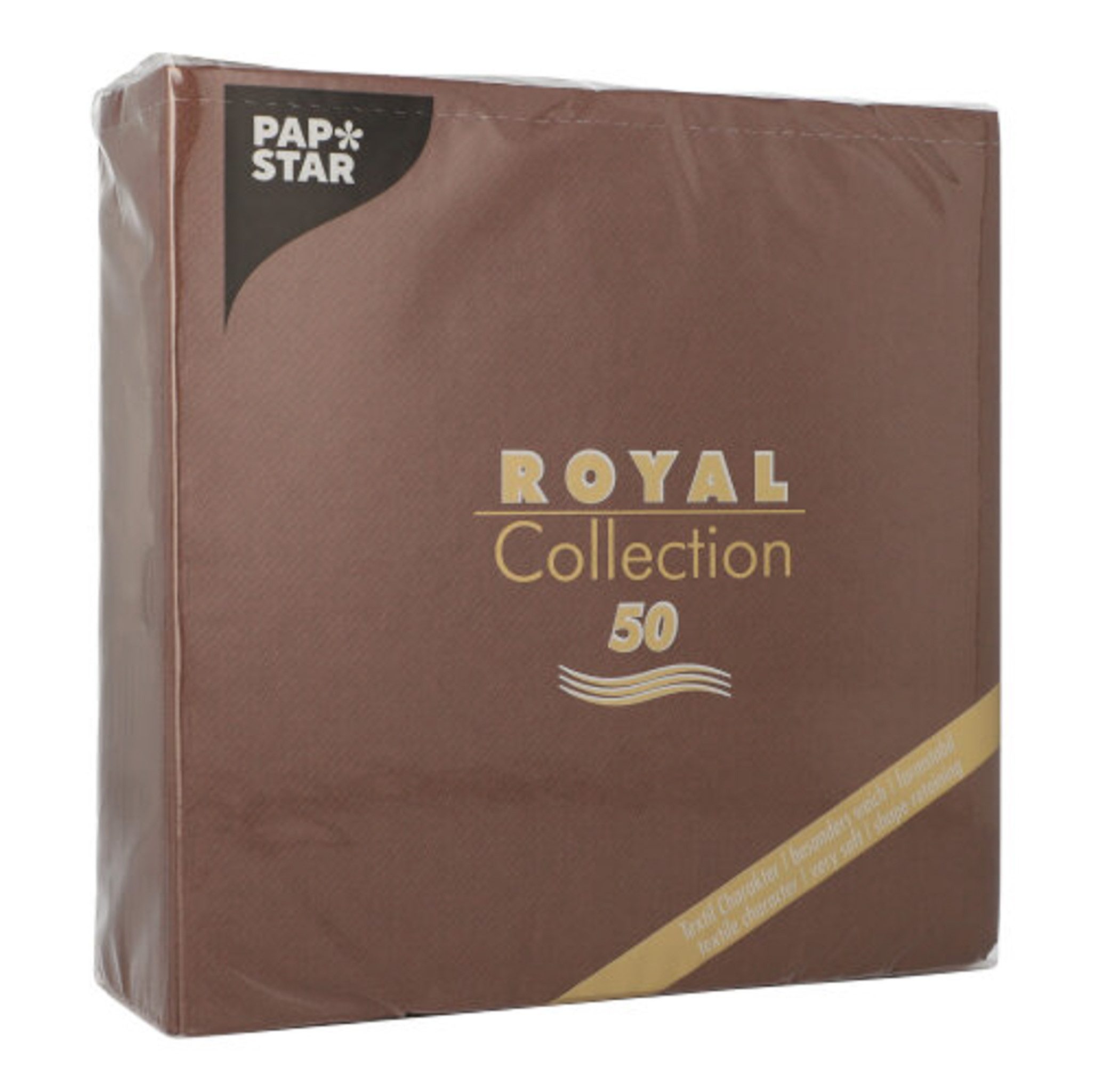 PAPSTAR Papierserviette, Servietten stoffähnlich 40x40cm Royal Collection 50 Stück Braun