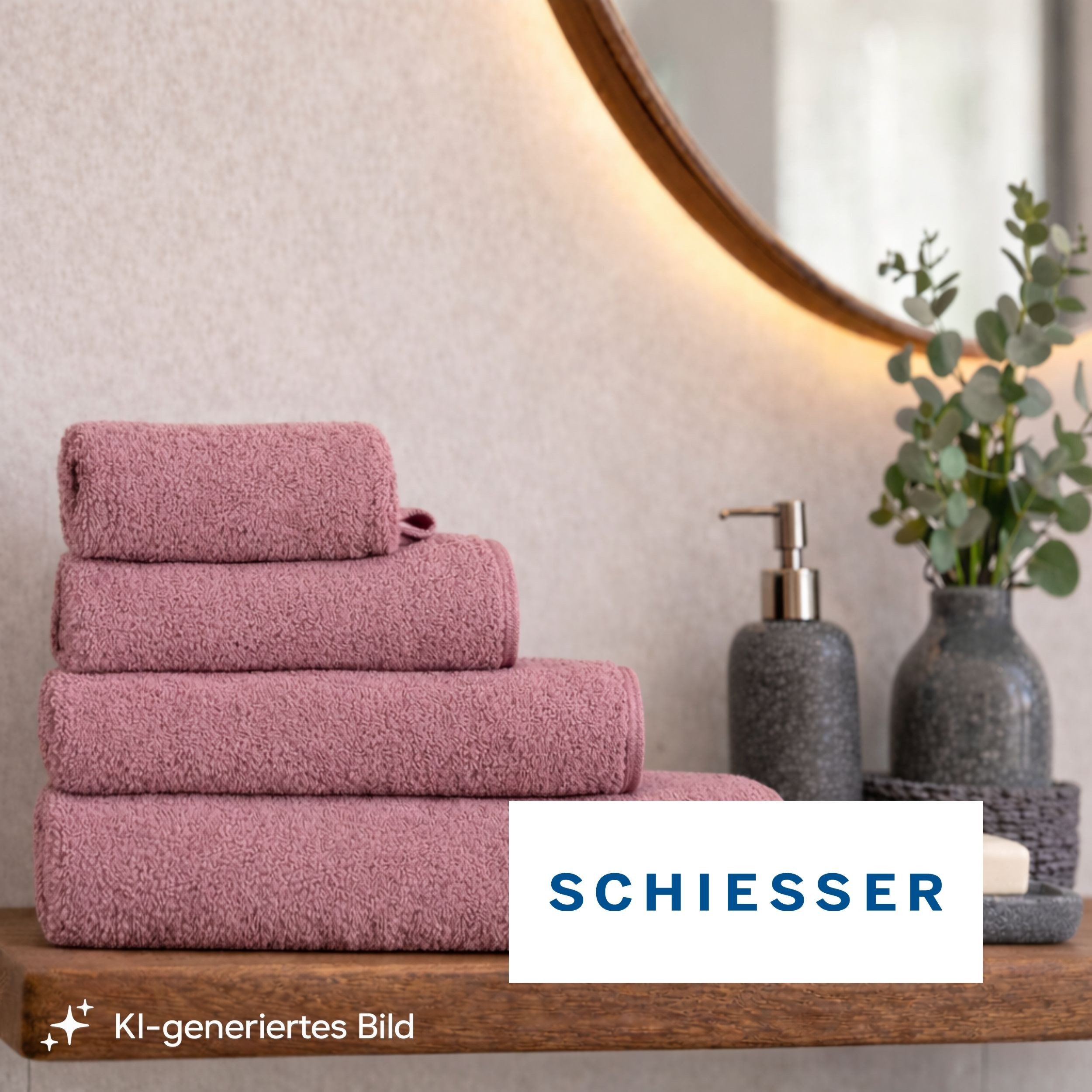 Schiesser Duschtücher Milano aus 100% Baumwolle mit eleganter Bordüre in Hoch-Tief-Optik, Frottier (Set, 2-St), OEKO-TEX® MADE IN GREEN – Bild 3 von 5