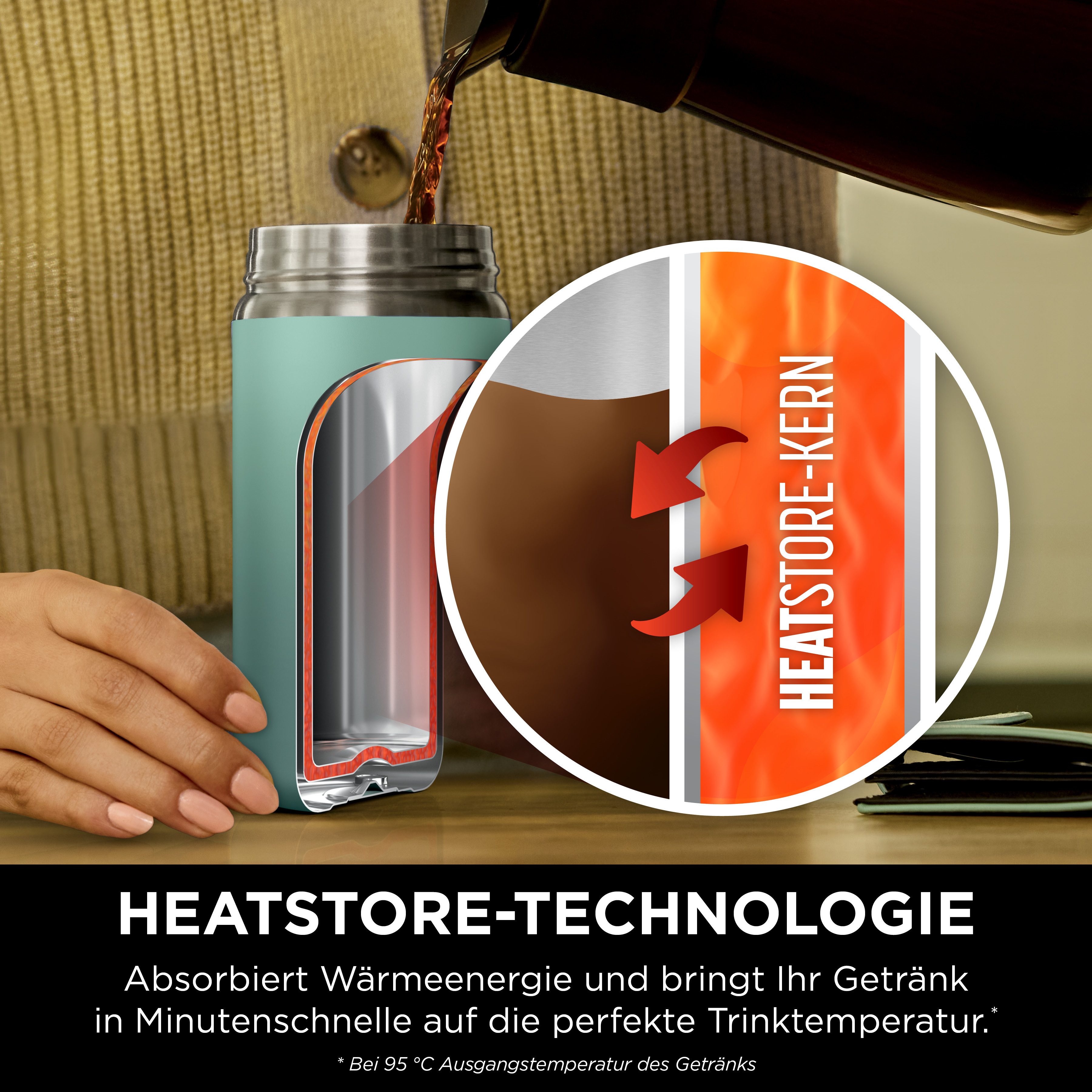 NINJA Isolierflasche Ninja Sip Perfect Reisebecher - 300 ml DW1203EUU / 400 ml DW1603EUU, Kontrollierte Wärme für den perfekten Schluck, jedes Mal