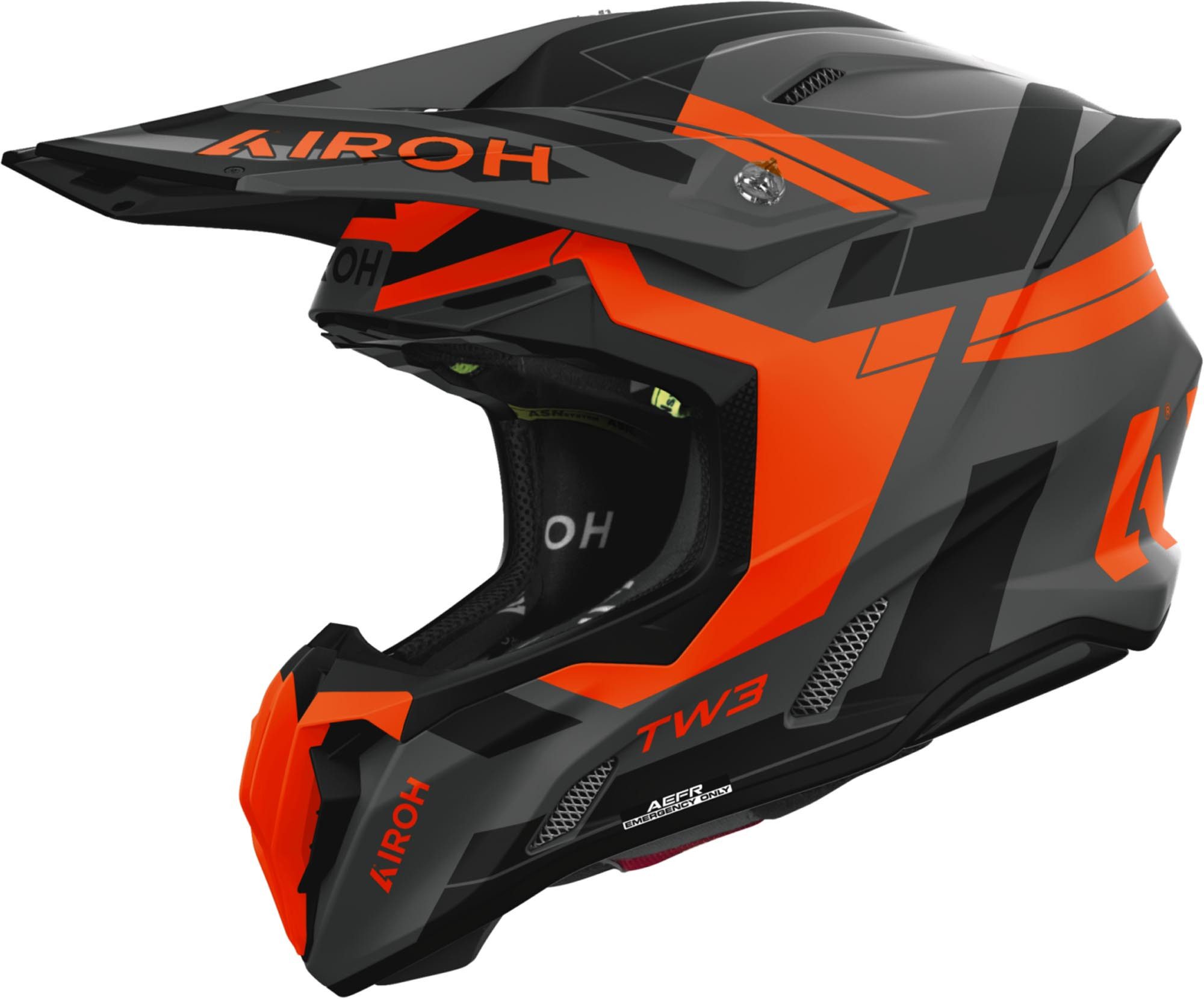 Airoh Motocrosshelm Twist 3 Dynasty Motocross-Helm, vorbereitet für Kommunikationssystem,Notfallsystem-Polsterung (EQ