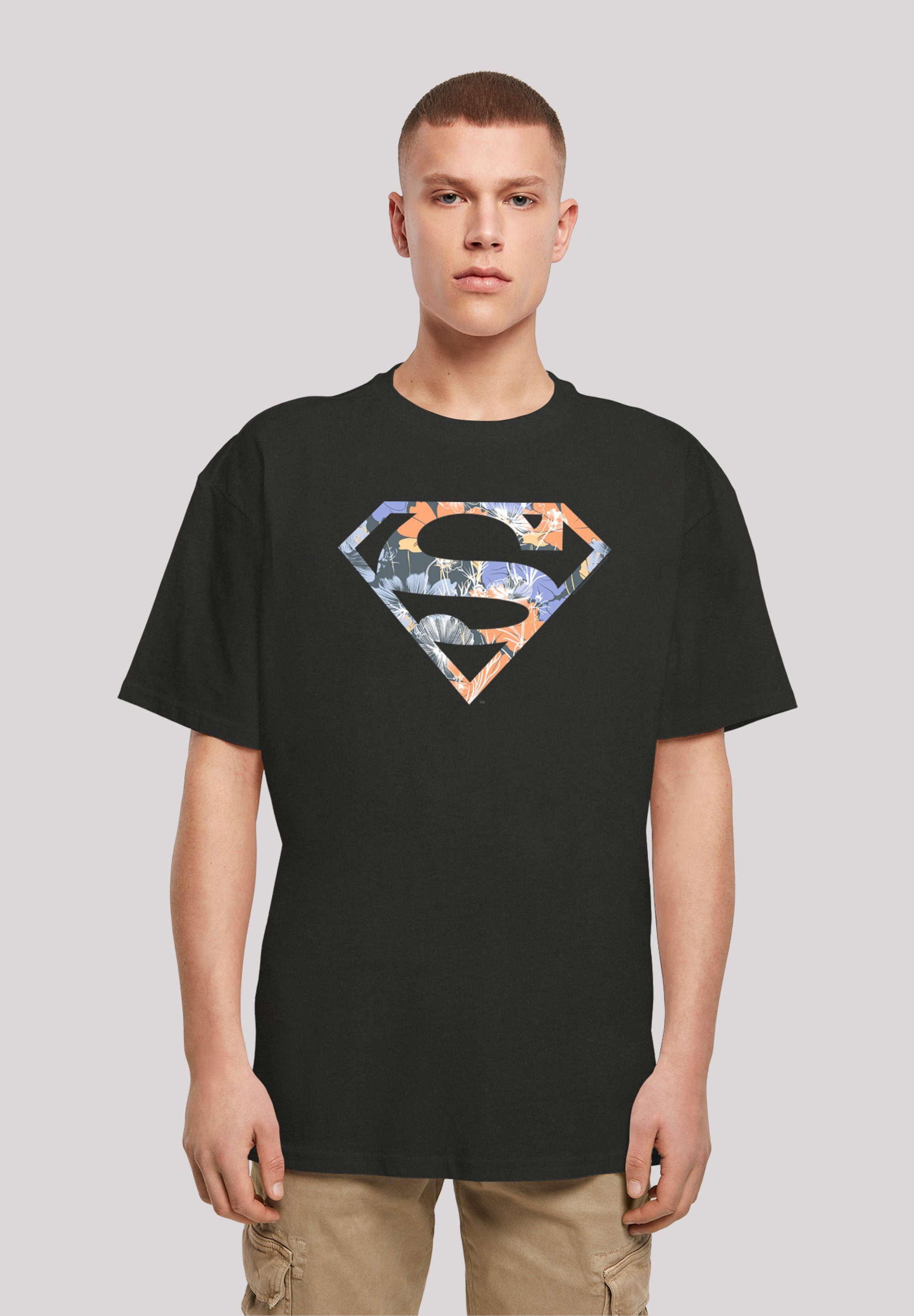 Floral F4NT4STIC T-Shirt 2 Superman Logo Print Superheld