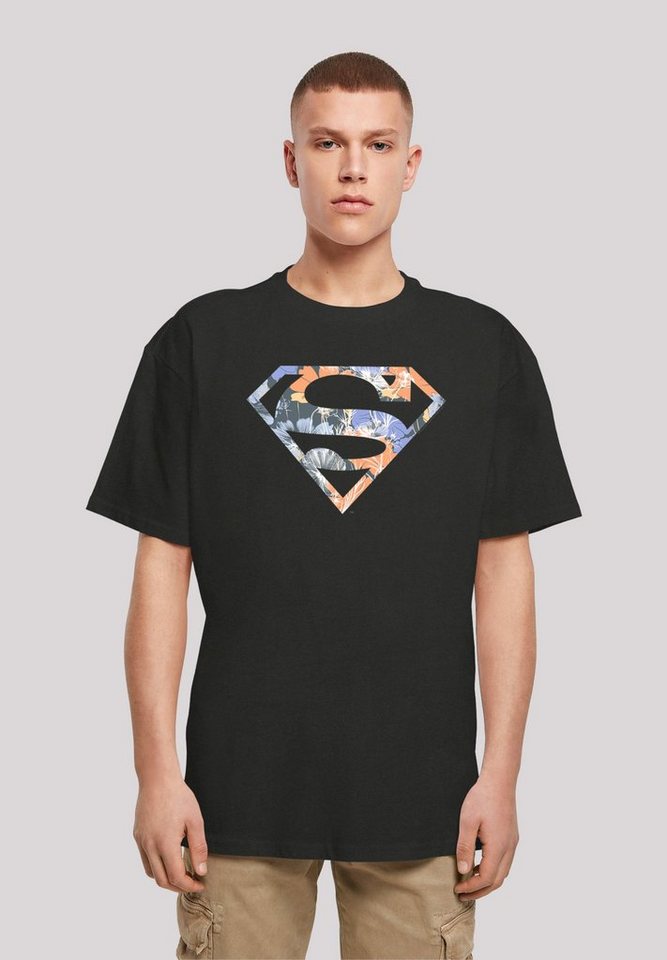 F4NT4STIC T-Shirt Superman Superheld Floral Logo 2 Print
