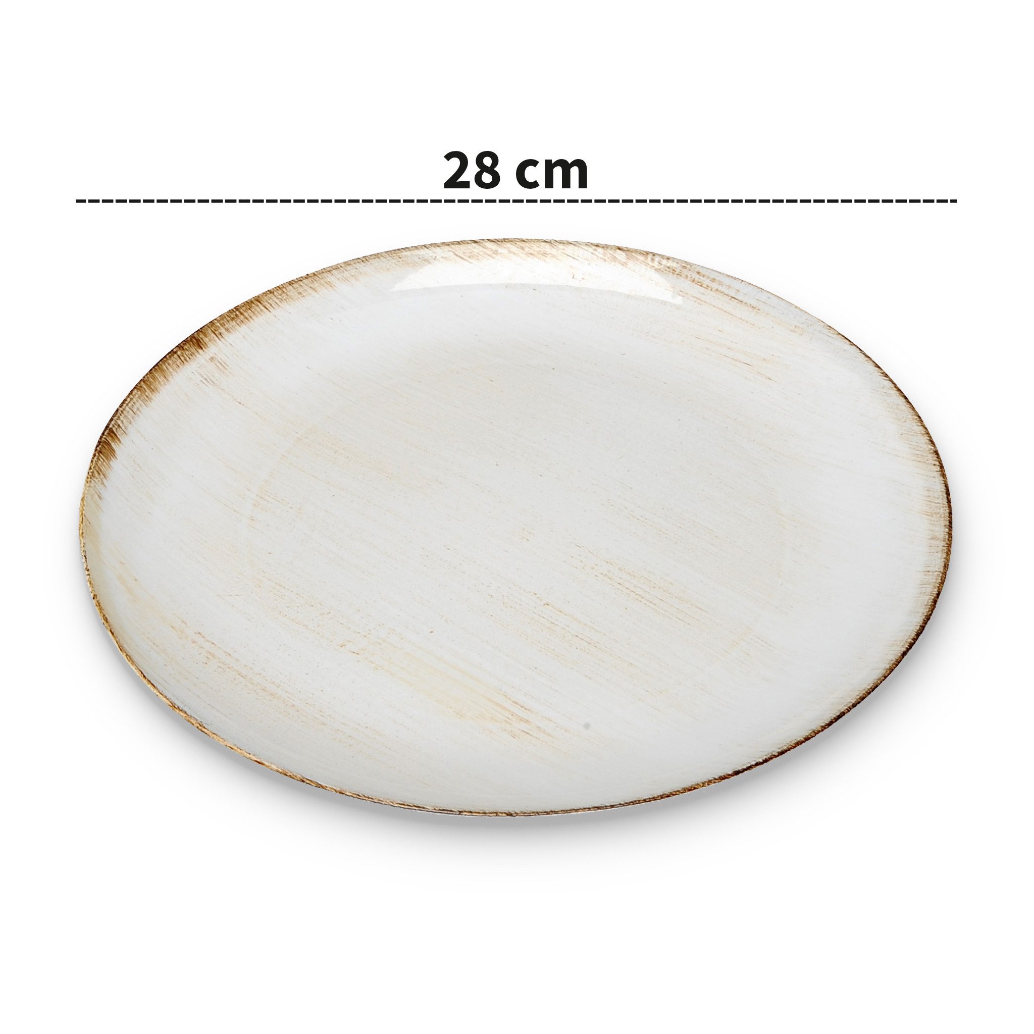 matches21 HOME & HOBBY Dekoschale Deko-Teller 28 cm 2er Set in creme-braun für drinnen & draußen (2 St), Tischdeko für individuelle Kränze, Blumenarrangements & Kerzen