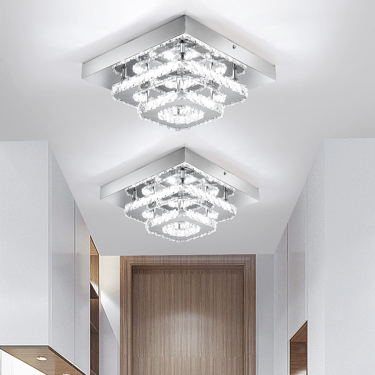 oyajia Deckenleuchte Moderne Kristall LED Deckenlampen, 12W Luxus Mini Kron günstig online kaufen