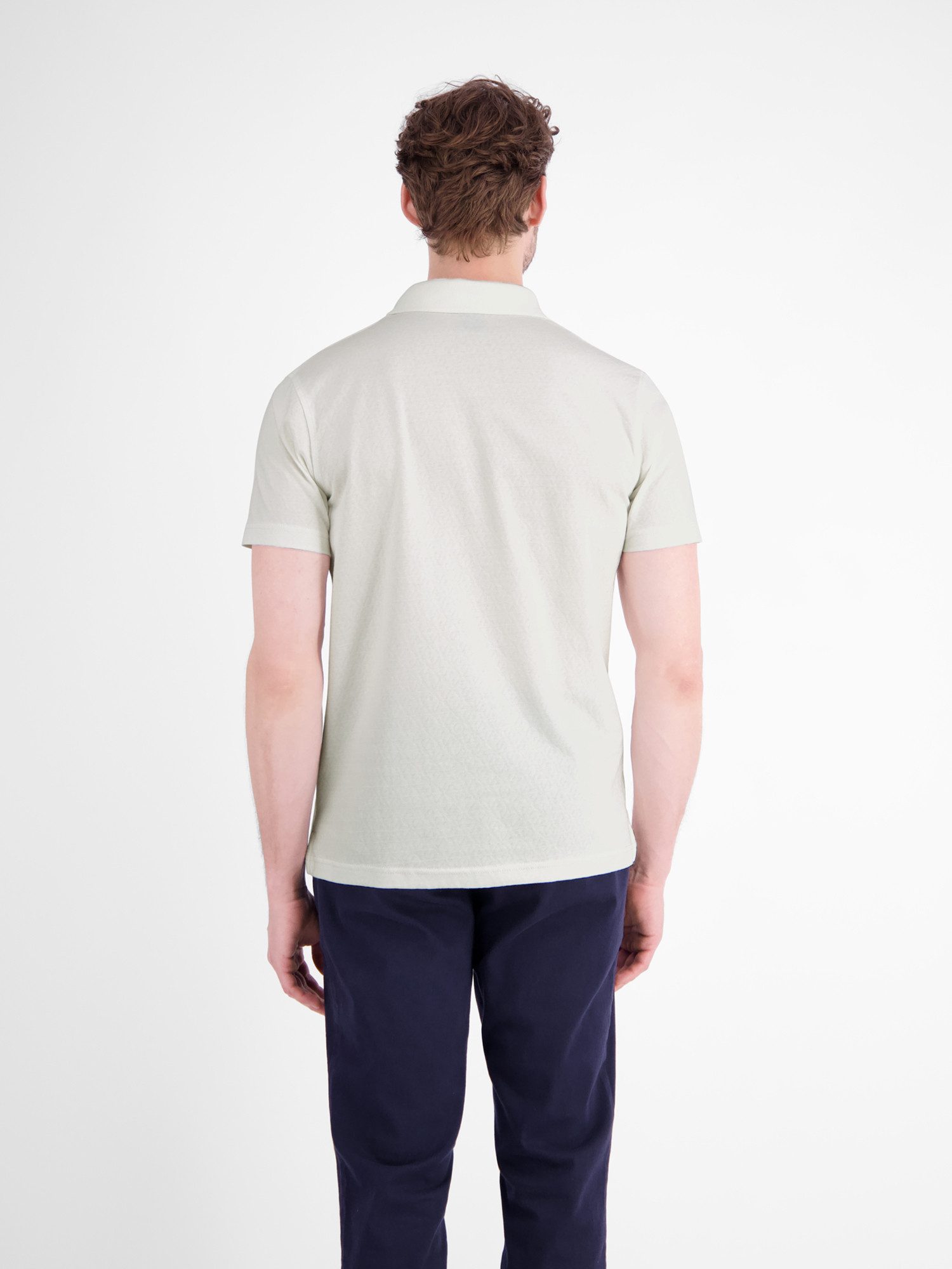 LERROS Poloshirt Modernes Poloshirt mit Jaquard-Muster und knopflosem Kragen