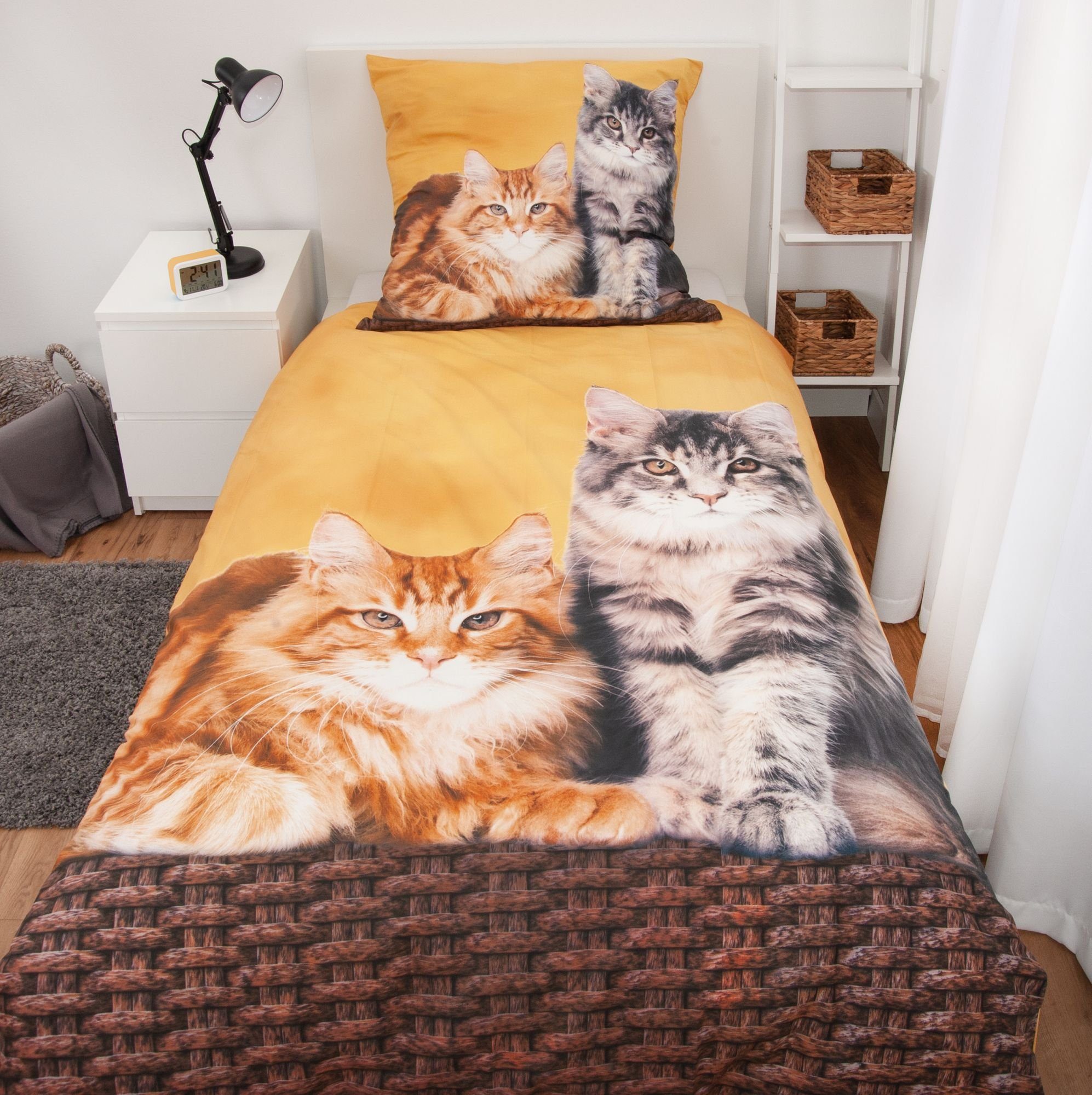 Bertels Kinderbettwäsche Wende Bettwäsche Katzen Bettwäsche günstig online kaufen