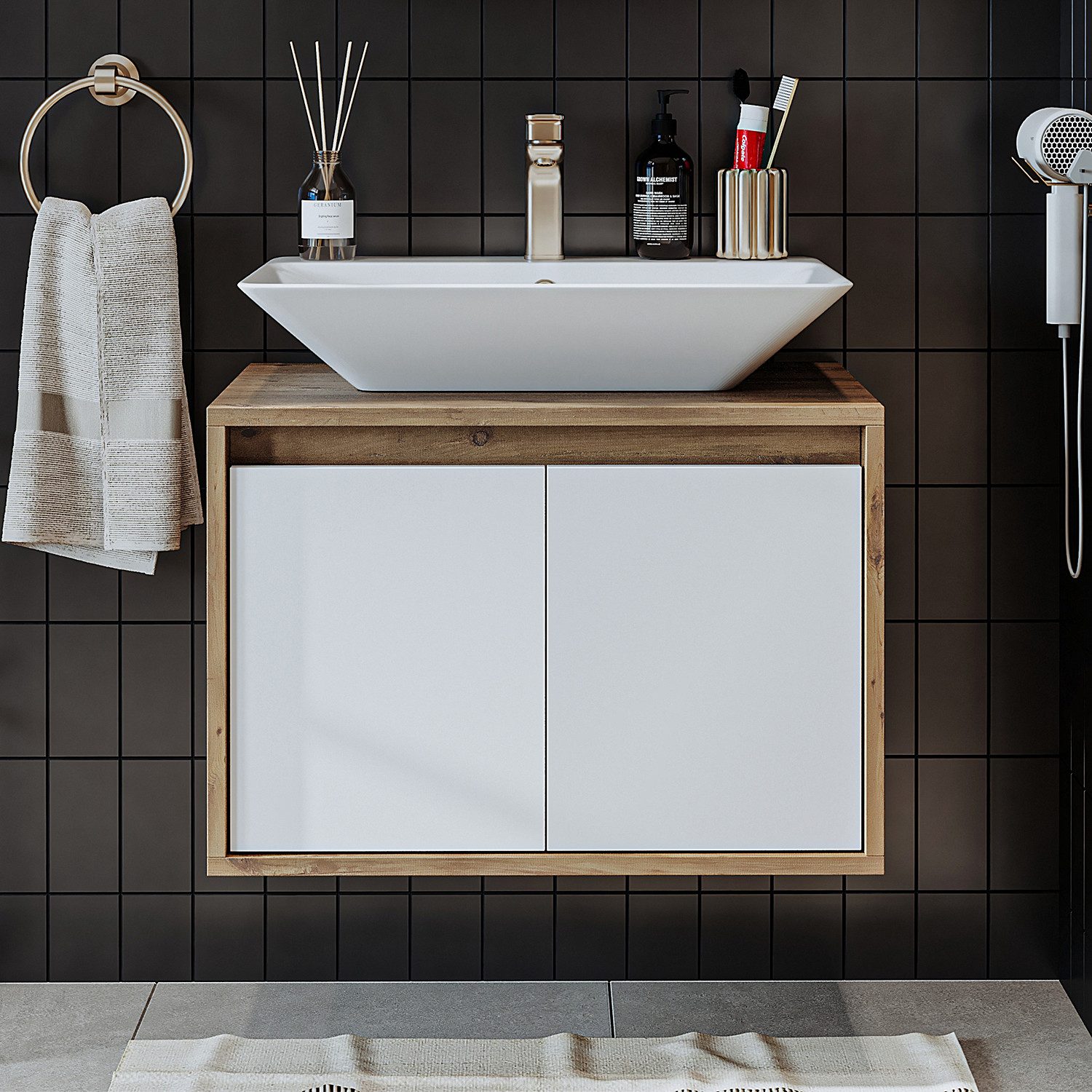 Roomart Badmöbel-Set ATL-2TLG-65, (Waschtisch mit unterschrank günstig online kaufen