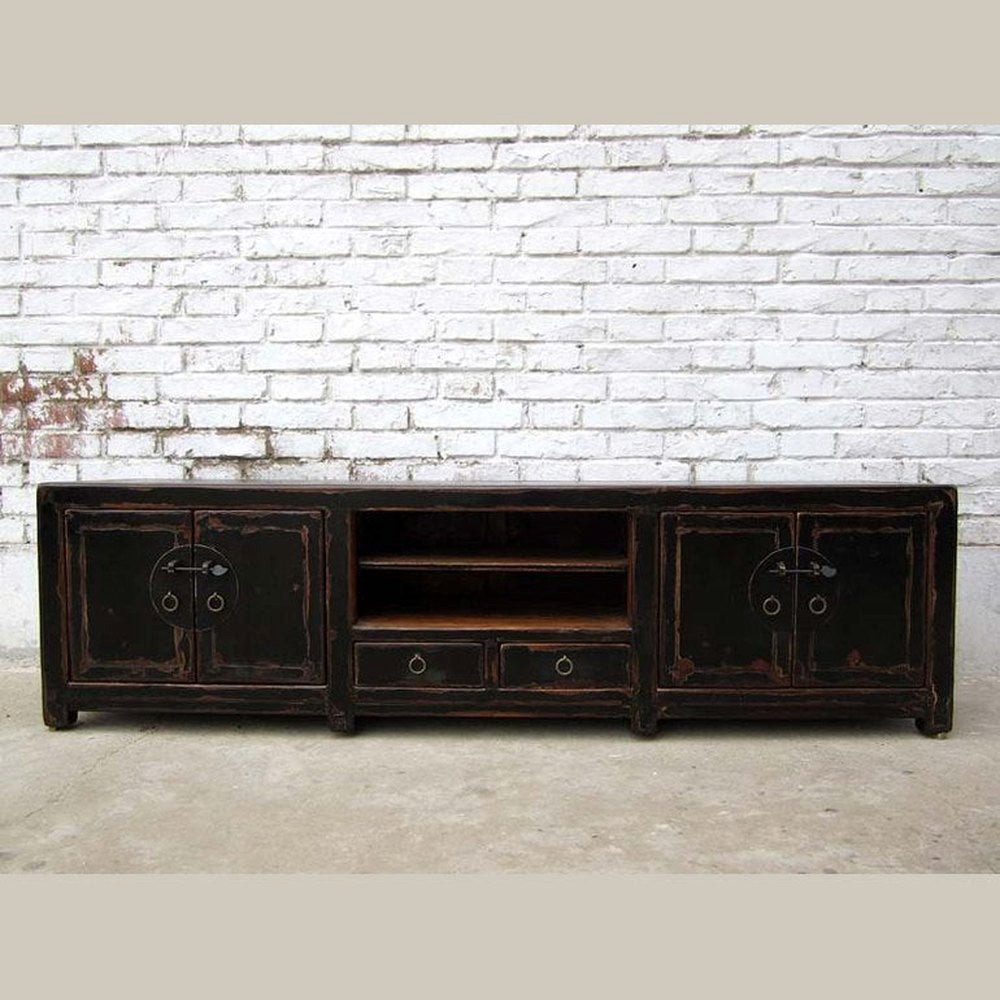 Luxury-Park-Direct Kommode China Lowboard flache Anrichte ideal fuer TV Flatscreen dunkelbraune P