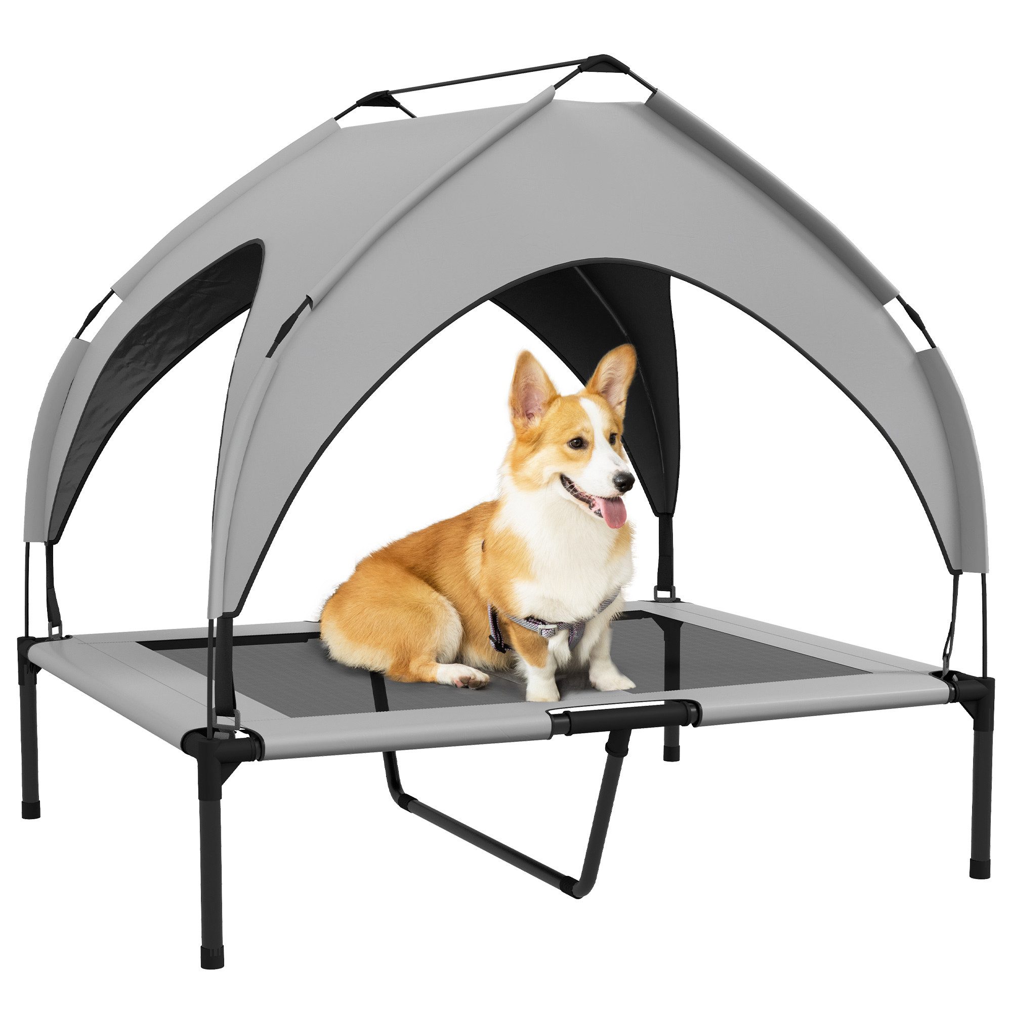 PawHut Tierbett mit Baldachin, Outdoor Hundeliege günstig online kaufen