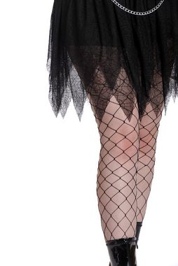 Banned A-Linien-Rock Desdemona Gothic Chain Skirt Spinnenetz Tüll Ketten