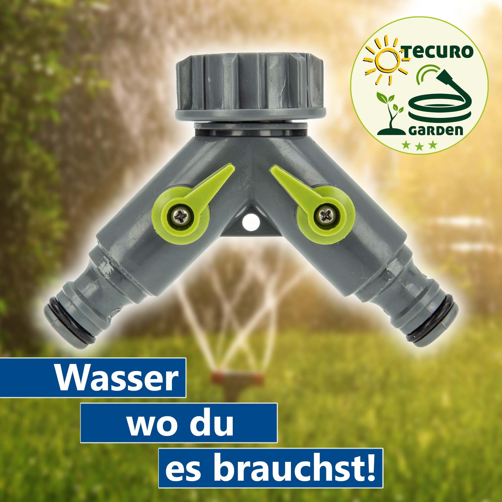 Thumbnail - bevo Bewässerungssystem Hydro-Fit 3-Wege Verteiler mit Steckverbinder PVC-U Grau/Grün