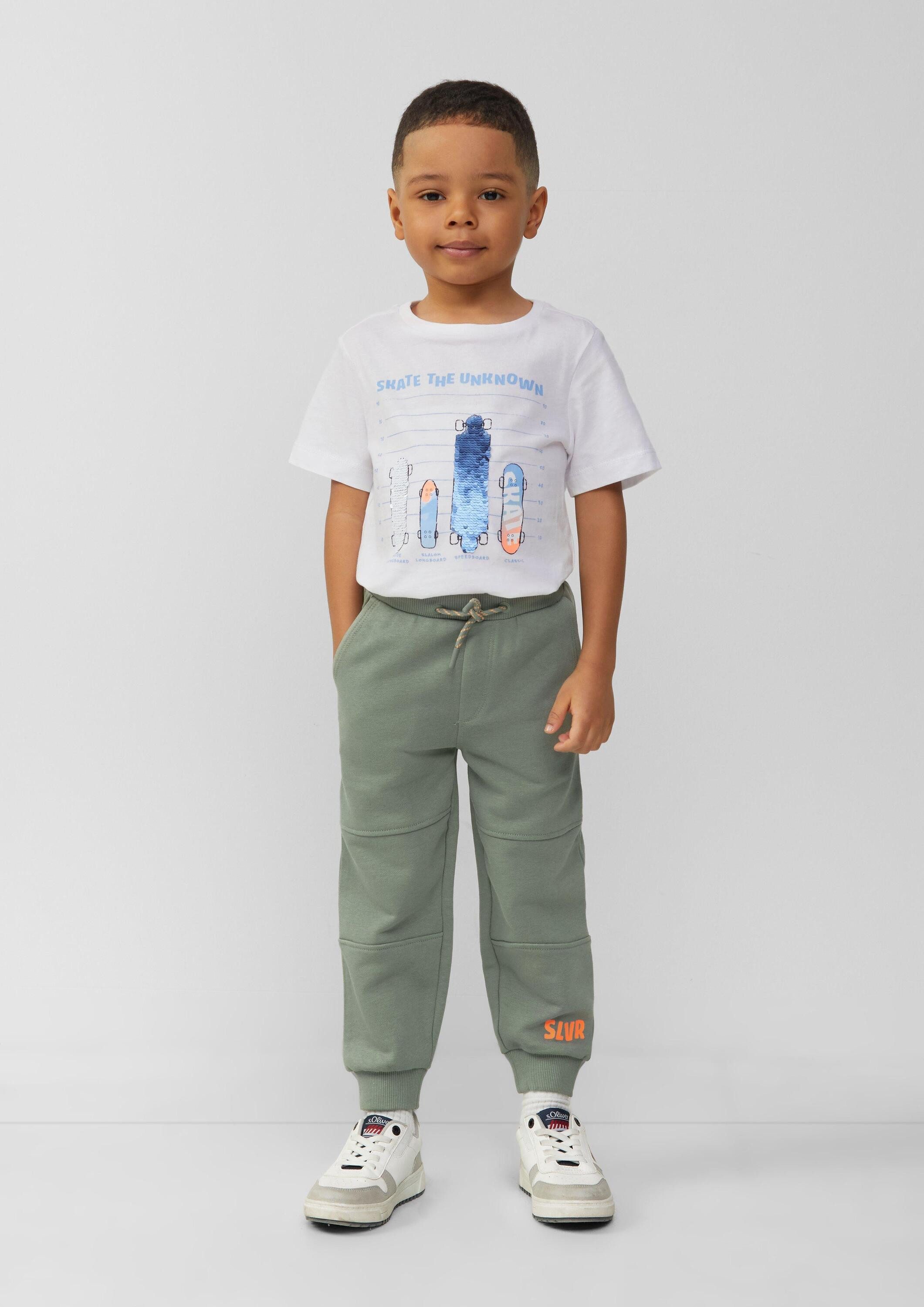 s.Oliver Jogginghose Leggins Jogpants mit Print und Weitenregulierung