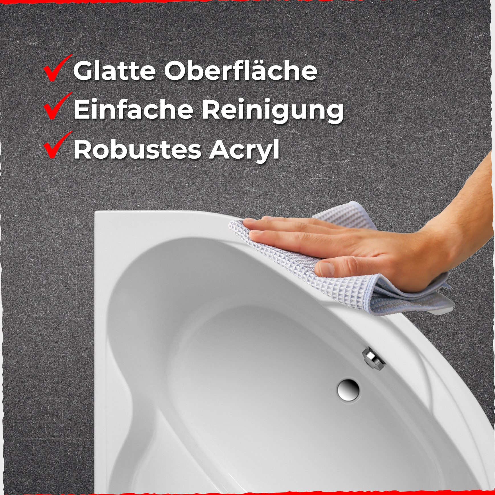 Schulte Badewanne Coralia, Eckbadewanne, Sanitäracryl, Weiß, günstig online kaufen