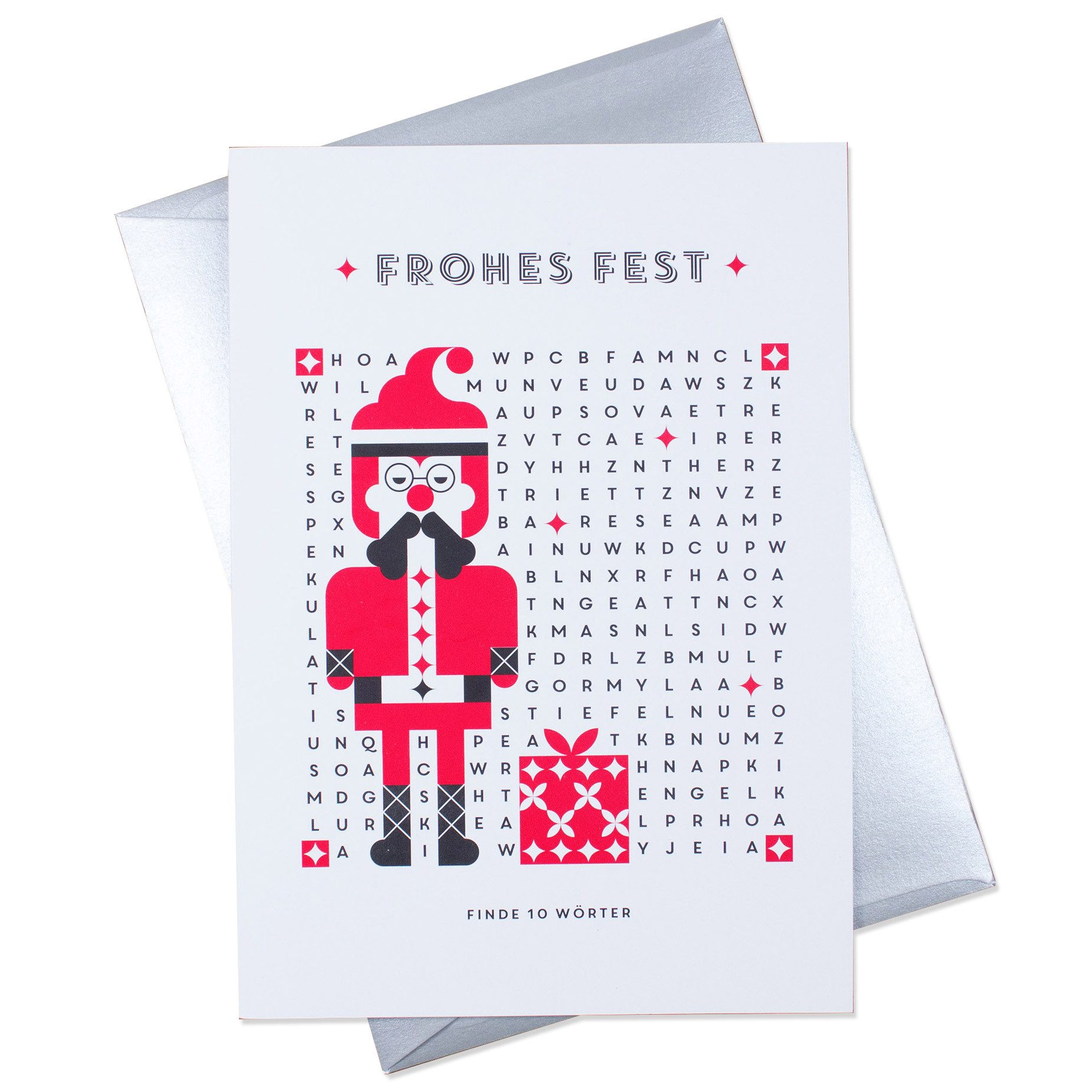 Bow & Hummingbird Grußkarten Grußkarte Weihnachtsmann (Umschlag in Silber)