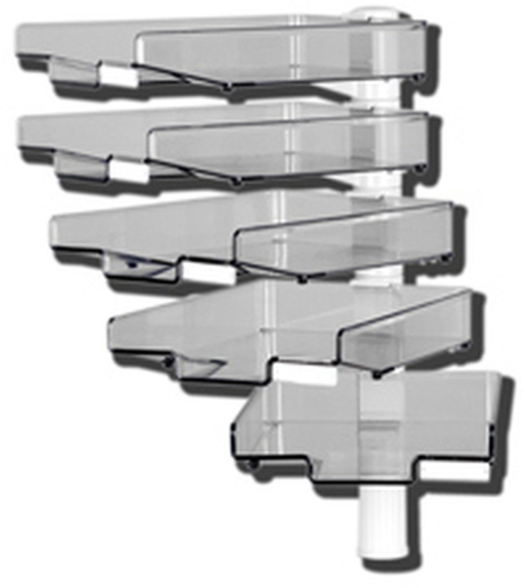 Hansa - World of Office Briefablage Briefablagenständer Schwenkflügler 5 Schalen lichtgrau