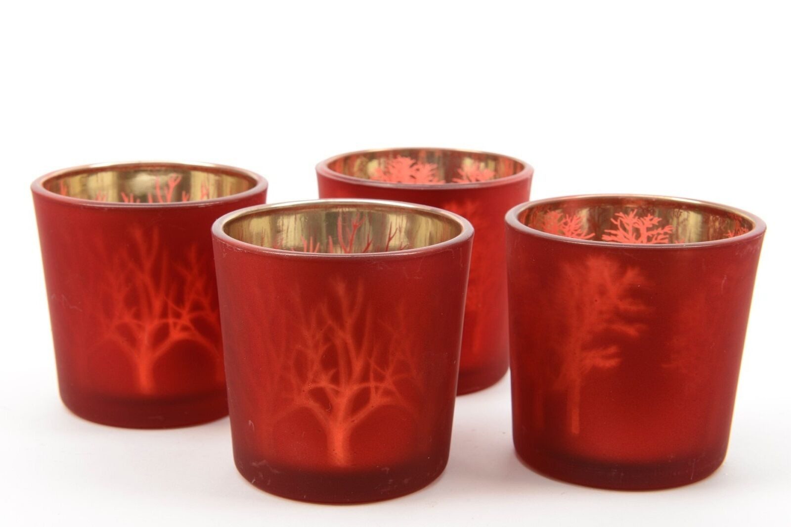 Kaemingk Teelichthalter Windlicht Teelicht Glas Laserbäume 2er Set günstig online kaufen