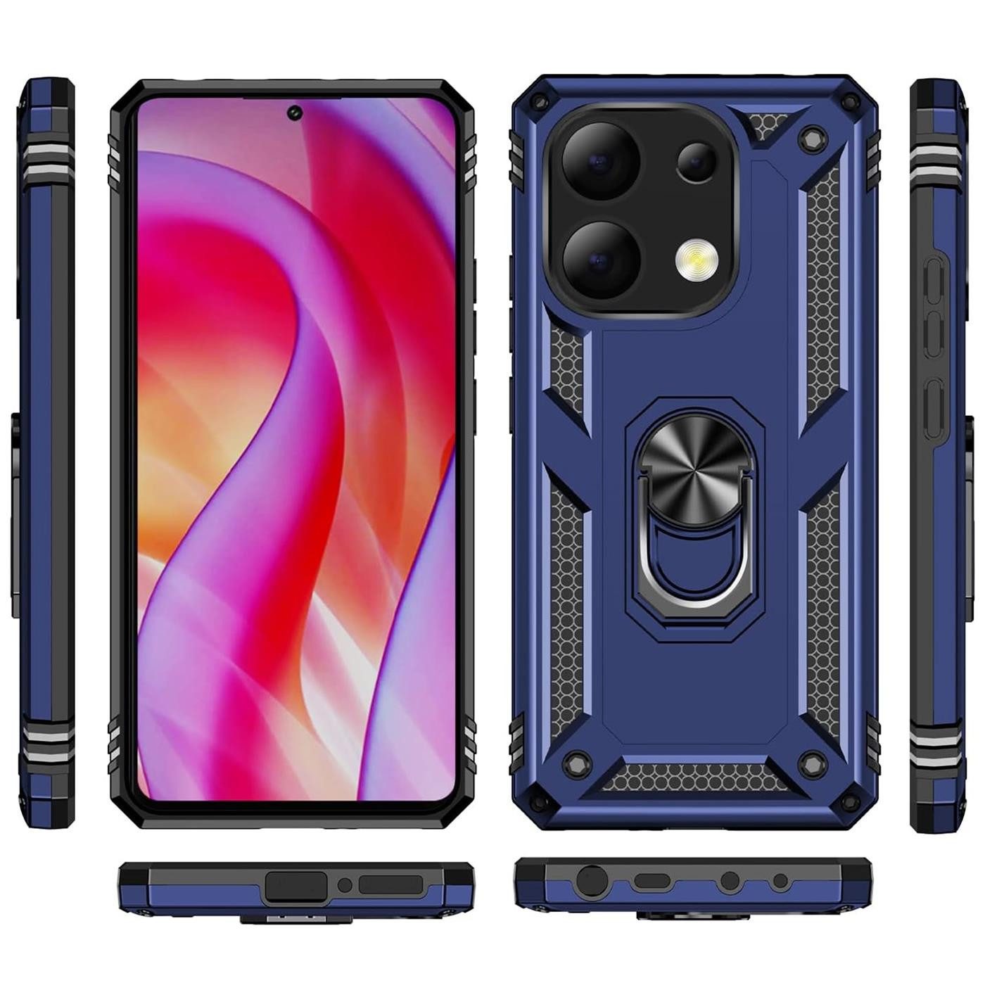 CoolGadget Handyhülle Armor Shield Case für Xiaomi Redmi Note 13 6,67 Zoll, Outdoor Cover Magnet Ringhalterung Handy Hülle für Redmi Note 13 4G – Bild 2 von 5