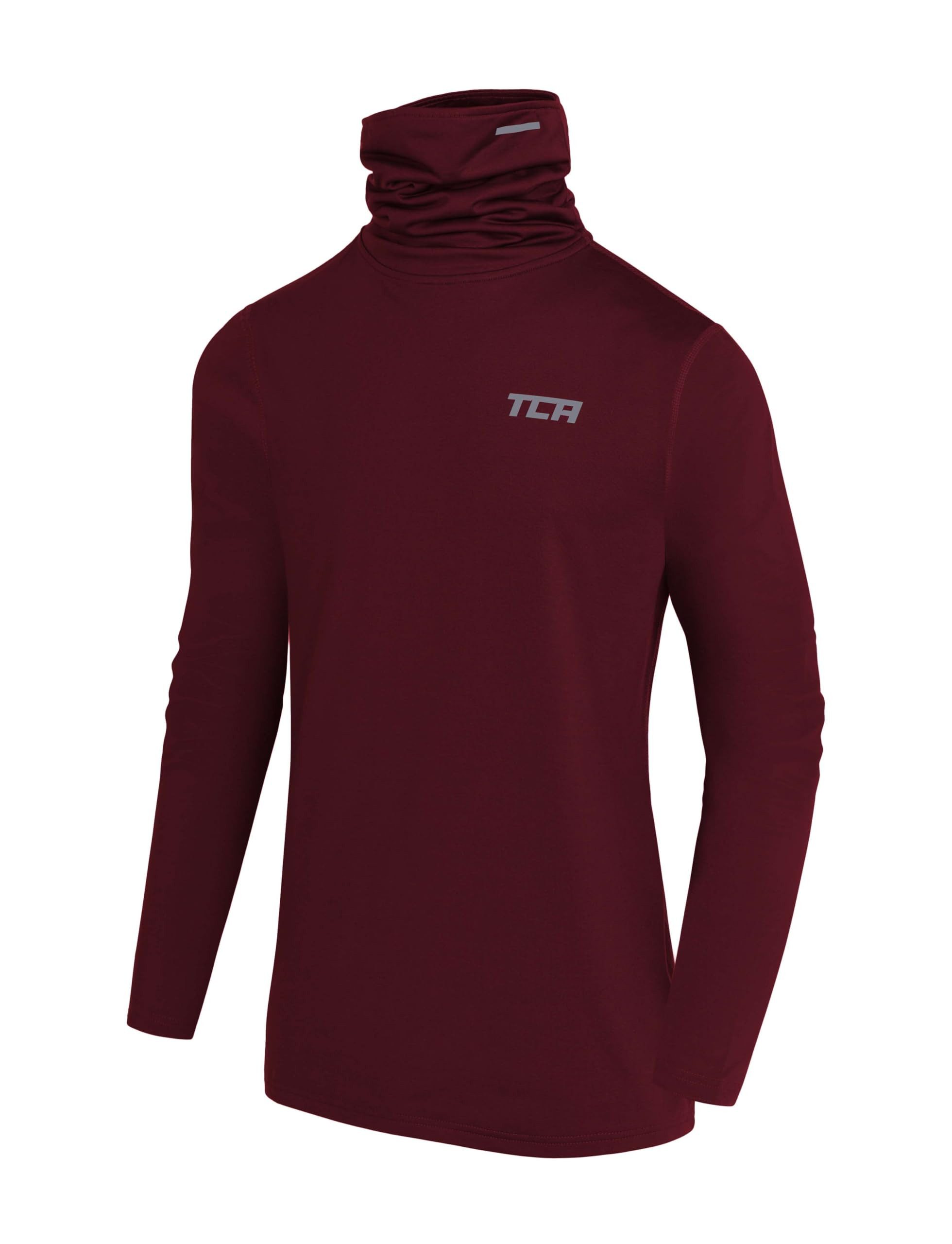 TCA Trainingsshirt TCA Jungen Warm-Up Trichterhals Thermo Laufshirt Cabernet, 12-14 Jahre (1-tlg)