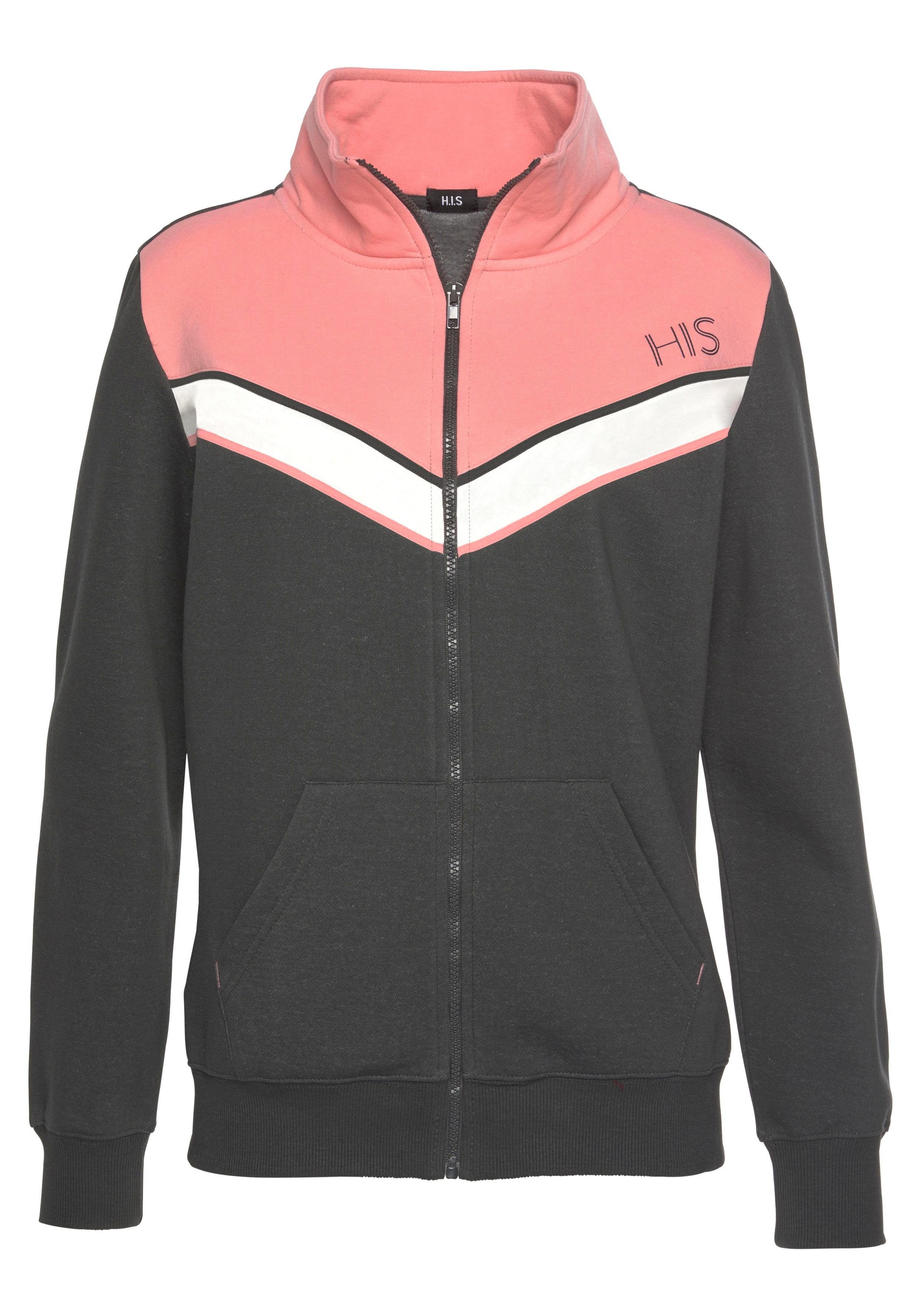 H.I.S Sweatjacke mit Kontraststreifen, Loungewear. € 29,99